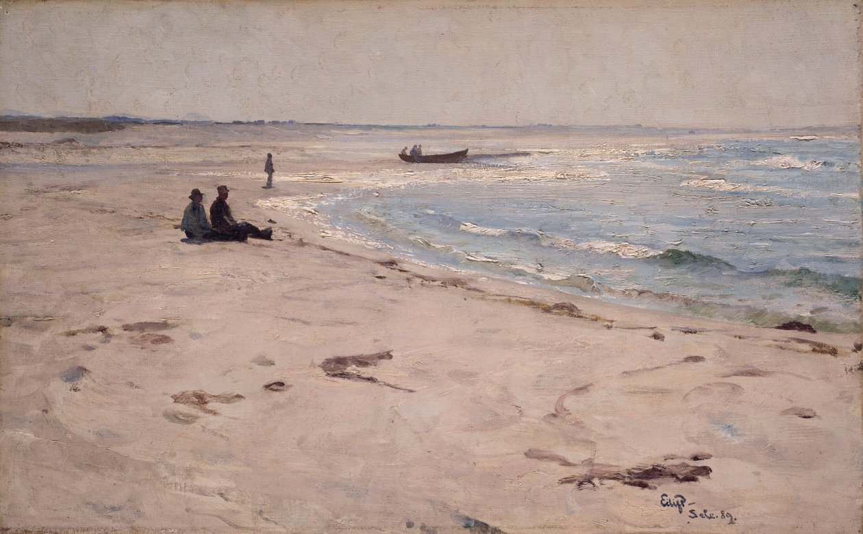 Op het strand bij Sele door Hjalmer Eilif Emanuel Peterssen