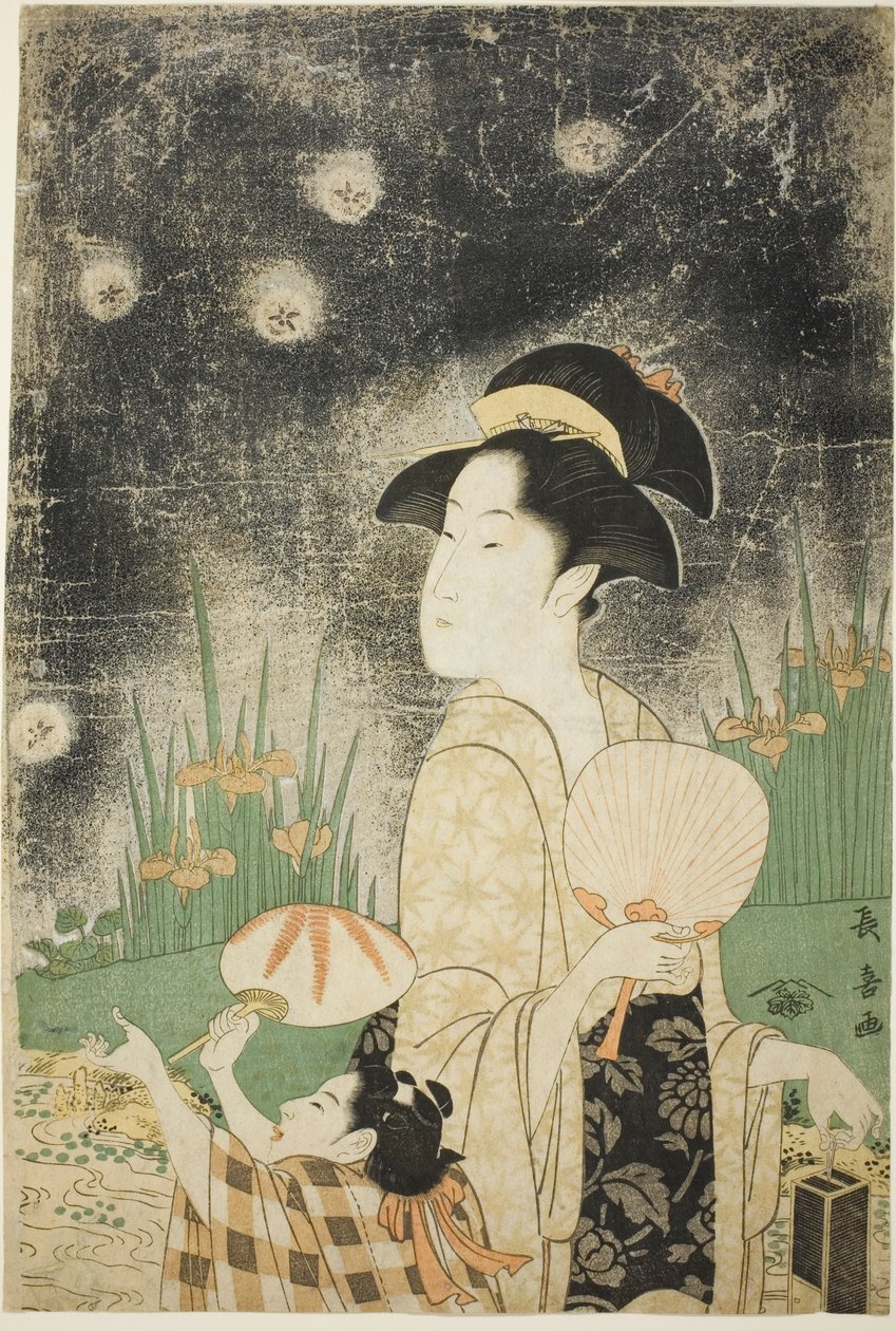 Vuurvliegjes vangen door Eishōsai Chōki
