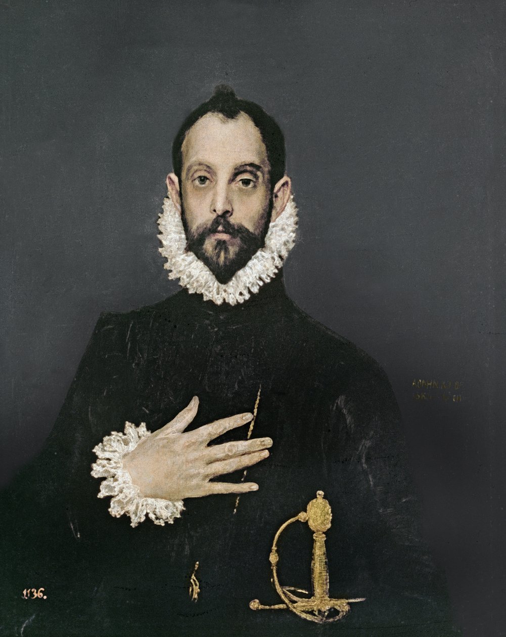 Heer met zijn hand op zijn borst, c.1580 door El Greco