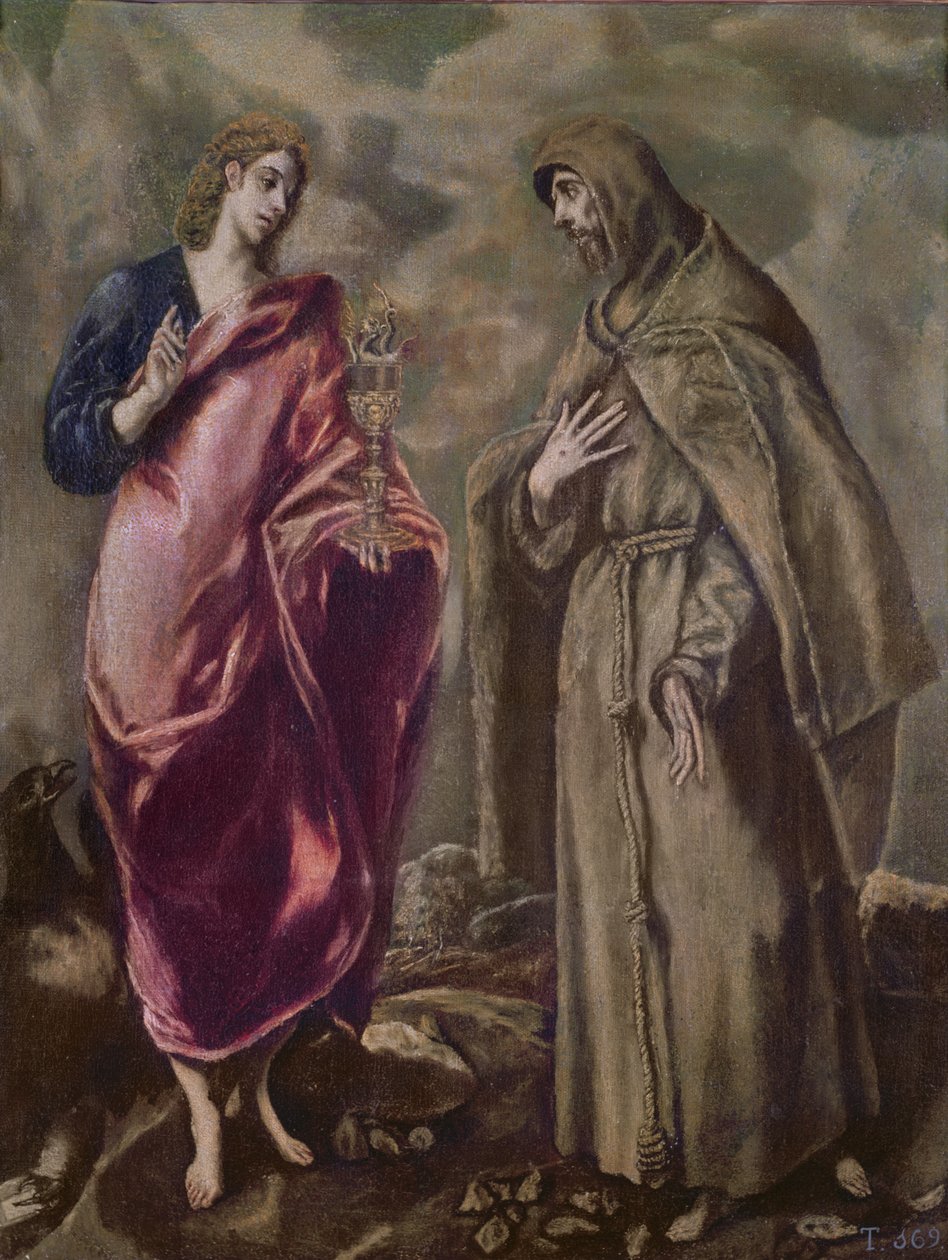 Sint Jan de Evangelist en Sint Franciscus van Assisi, ca. 1608 door El Greco