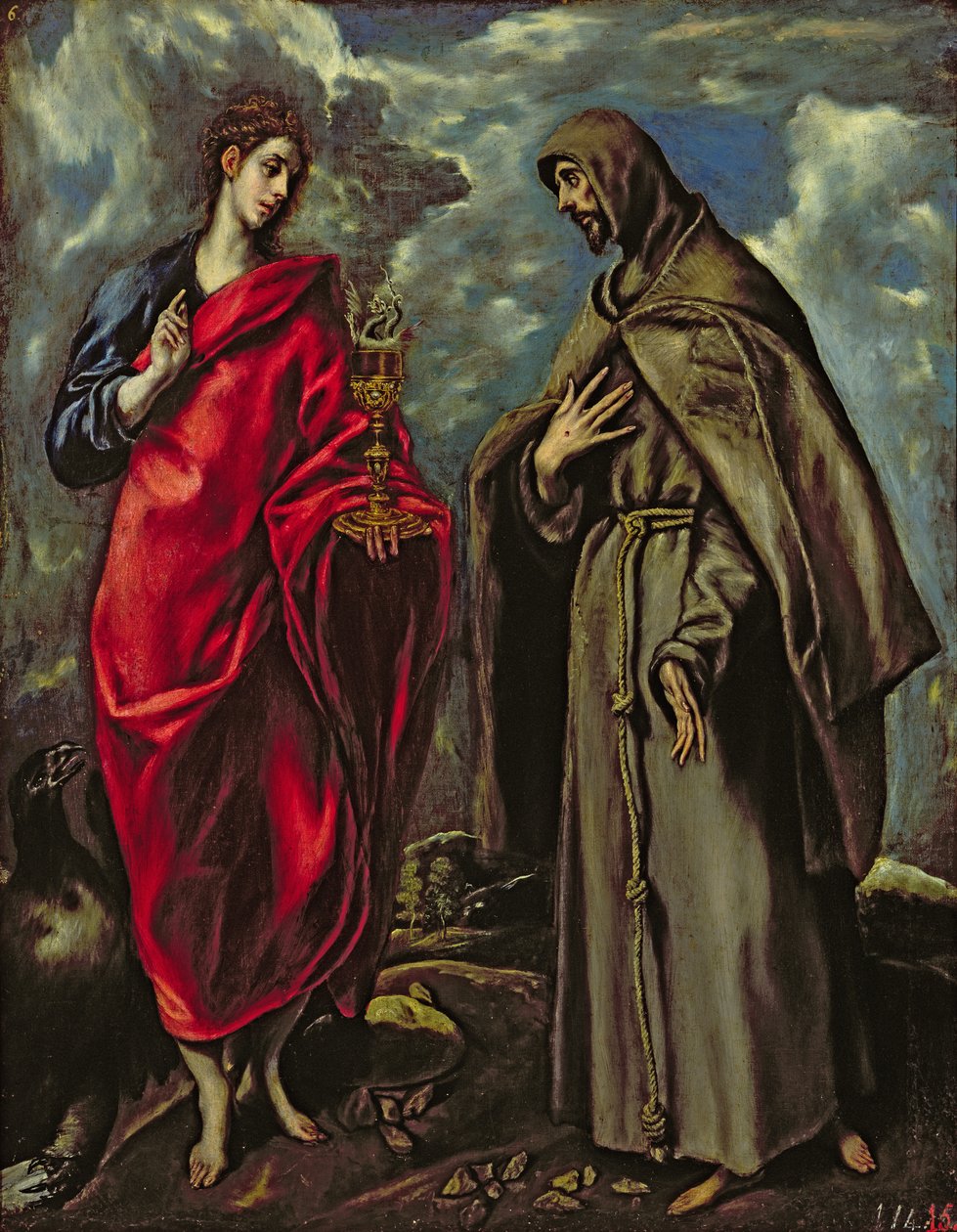St. Johannes de Evangelist en St. Franciscus, ca.1600 door El Greco