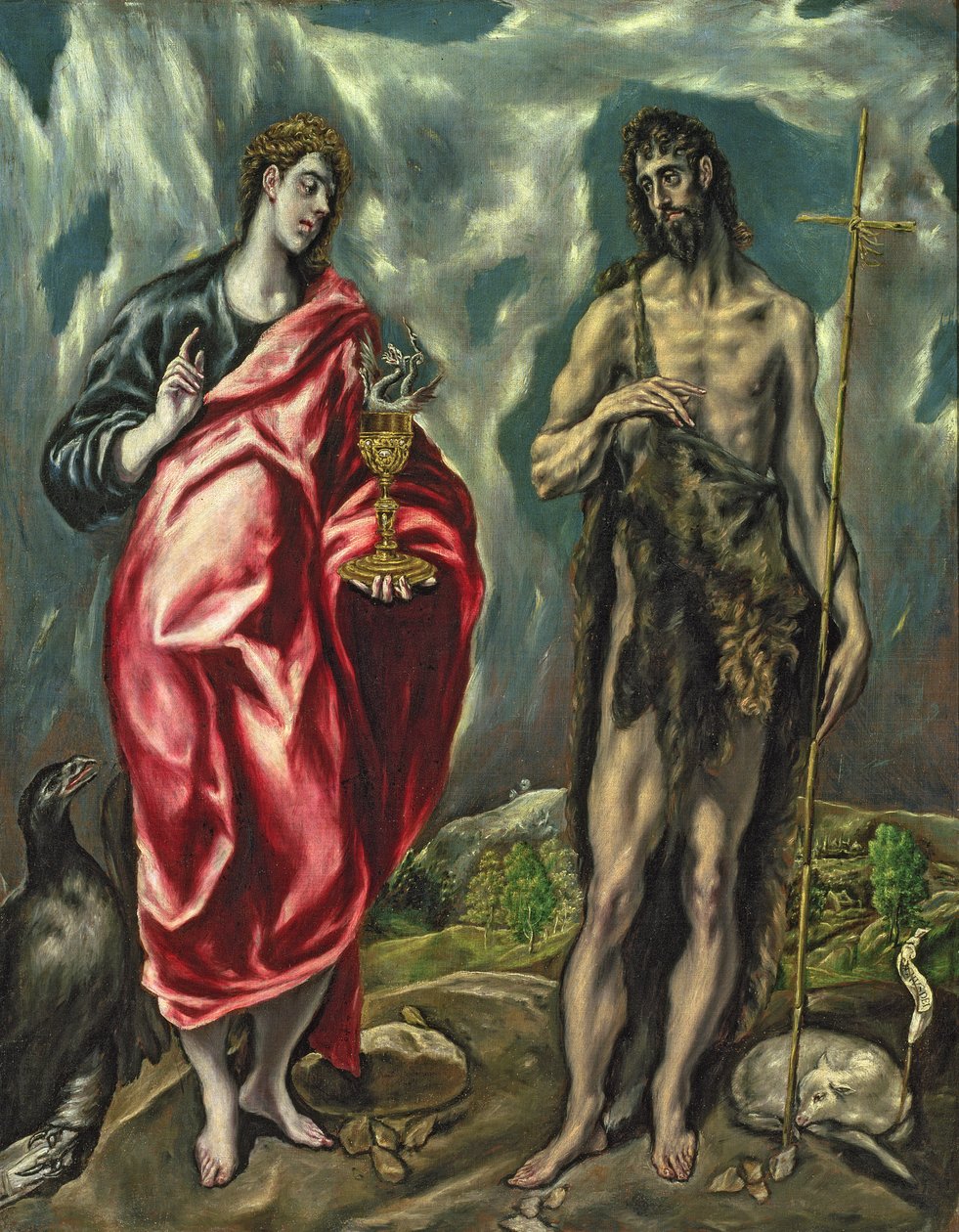 Sint Jan de Evangelist en Sint Jan de Doper (detail) door El Greco