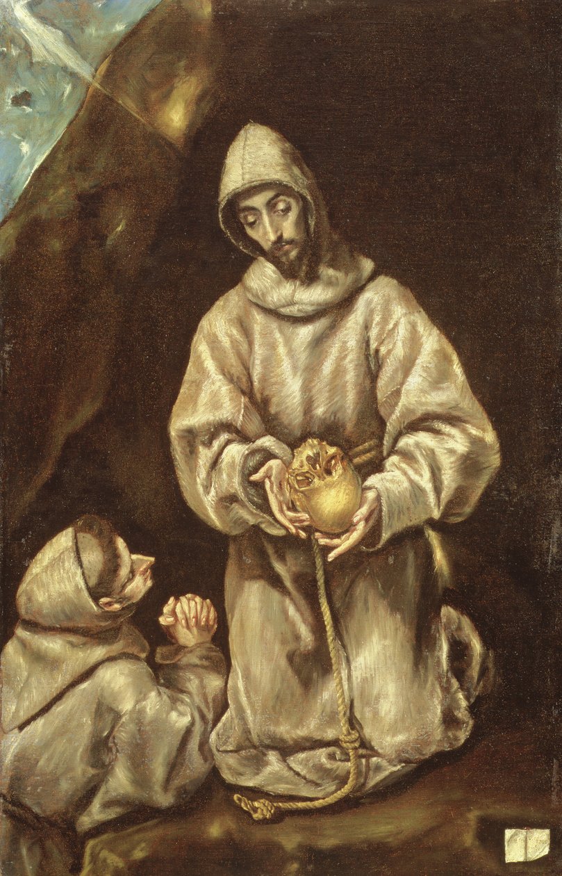 Monnik in meditatie door El Greco