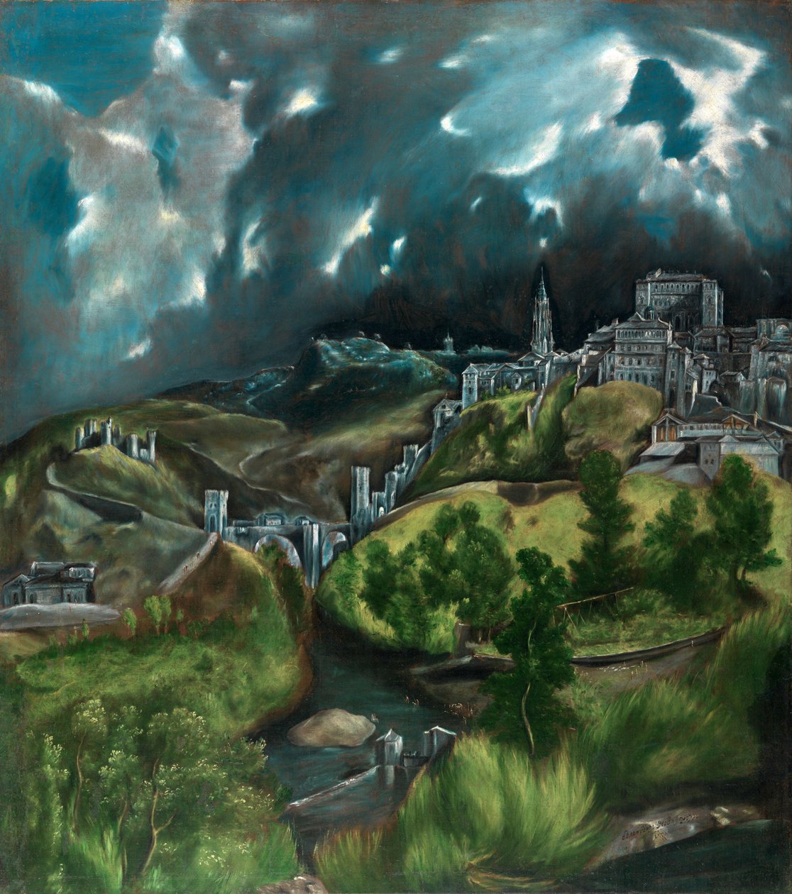 Gezicht op Toledo door El Greco