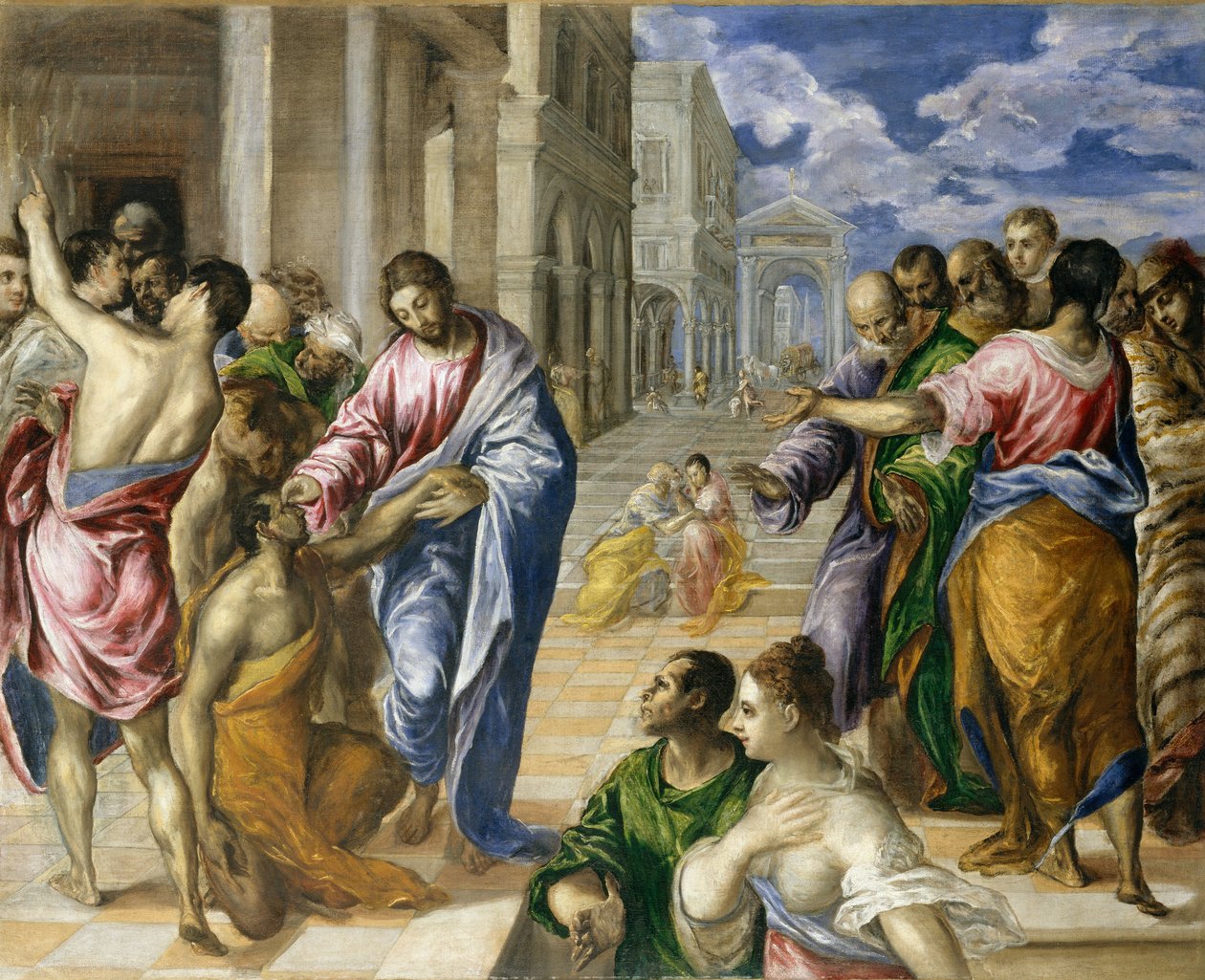 Christus geneest de blinden door El Greco