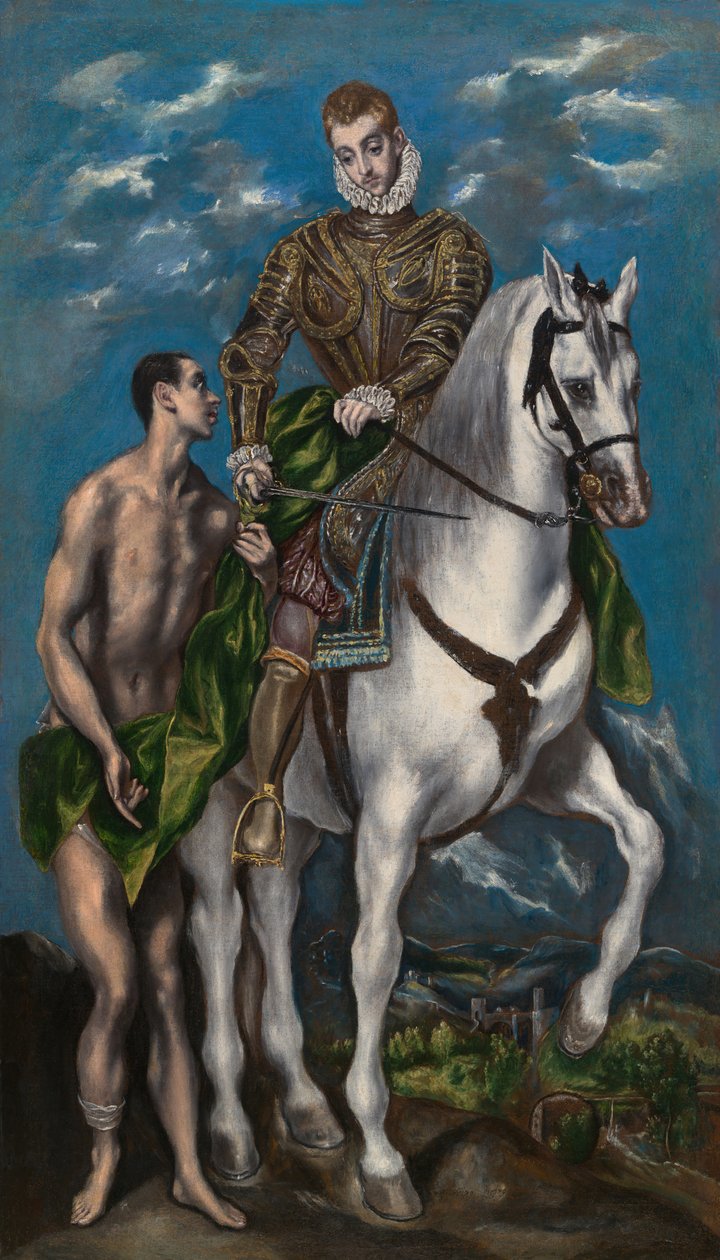 Sint Martinus en de bedelaar, 1597-1600 door El Greco