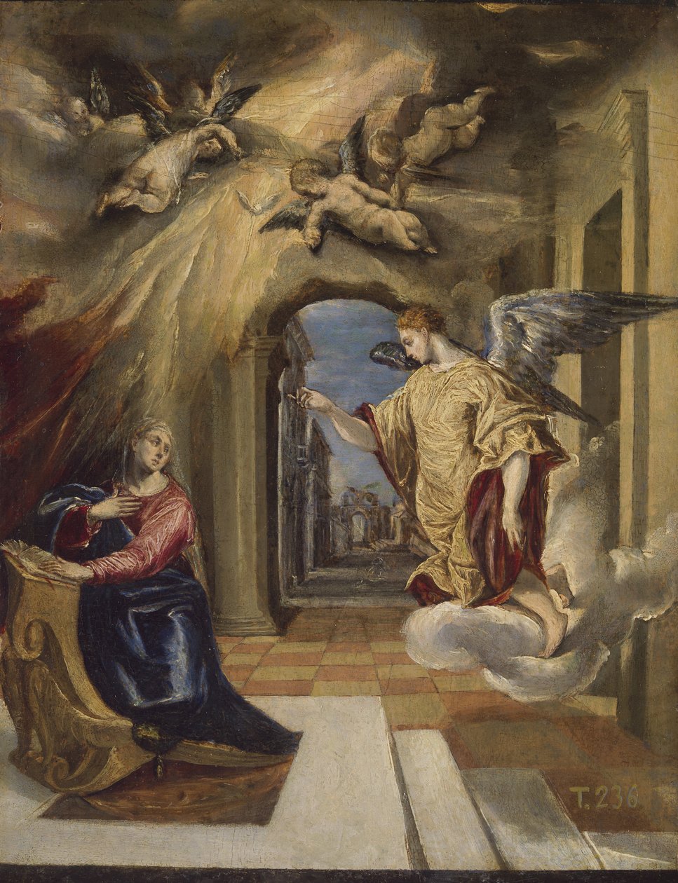 De annunciatie, 1570-1572 door El Greco