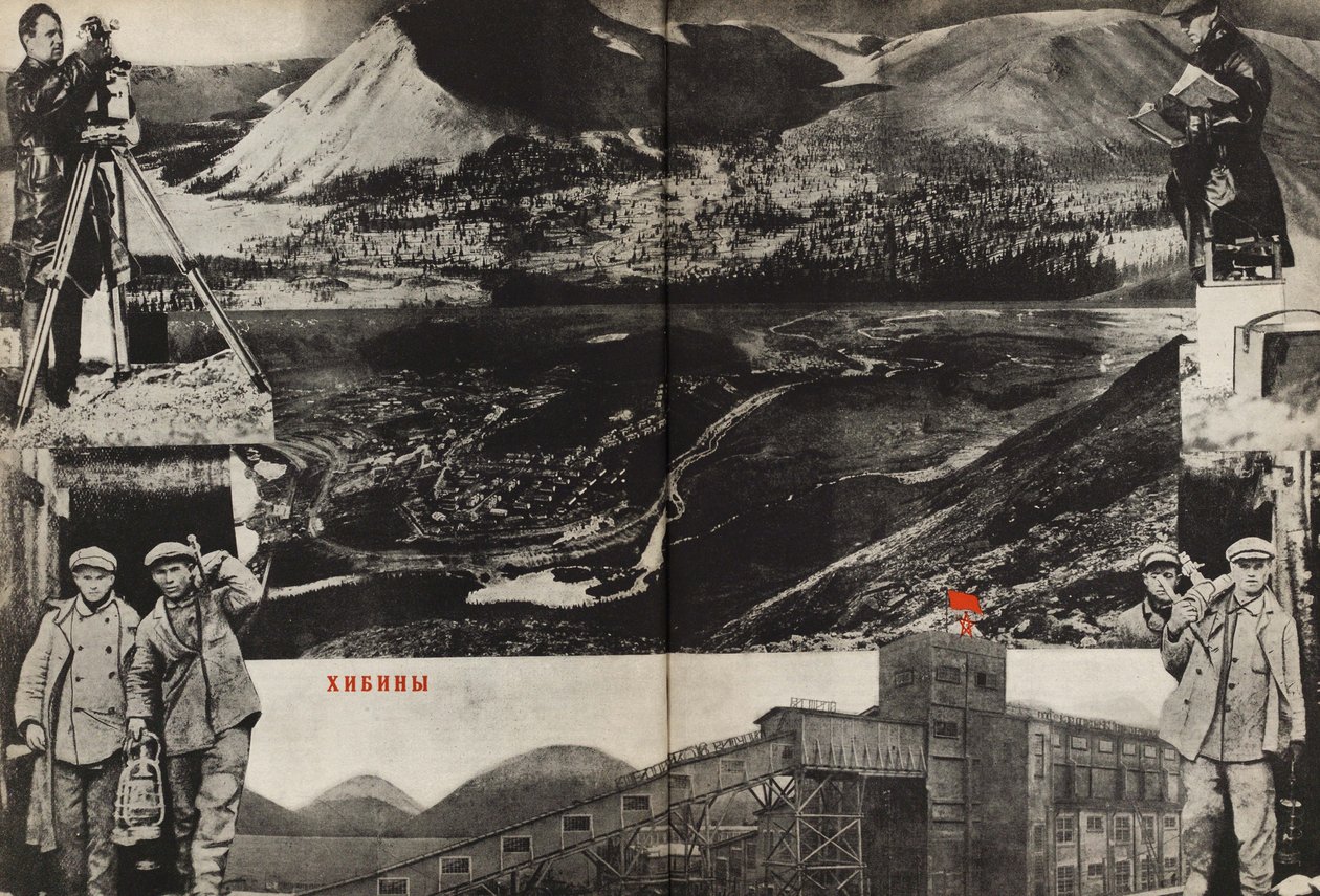 Khibiny. Illustratie uit USSR bouwt socialisme door Eliezer Markowich Lissitzky