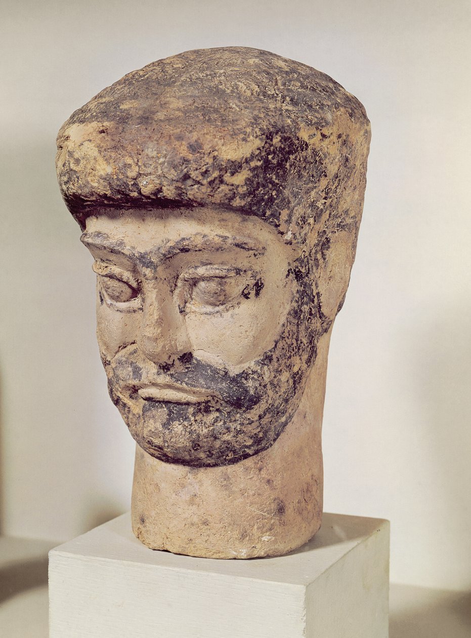 Hoofd van een man met kralen, ca. 1800 v.Chr. door Elamite