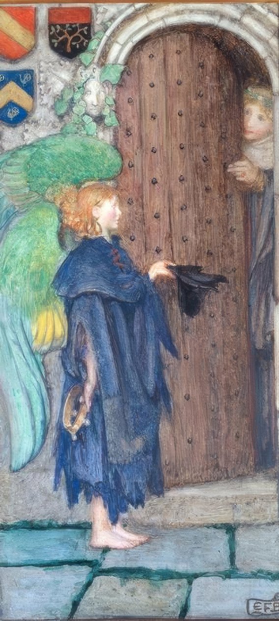 Engel bij de deur door Eleanor Fortescue Brickdale