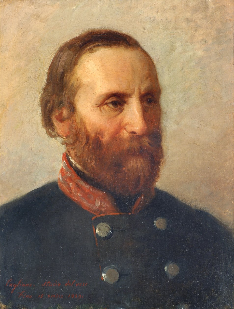 Portret van de echte generaal Giuseppe Garibaldi door Eleuterio Pagliano