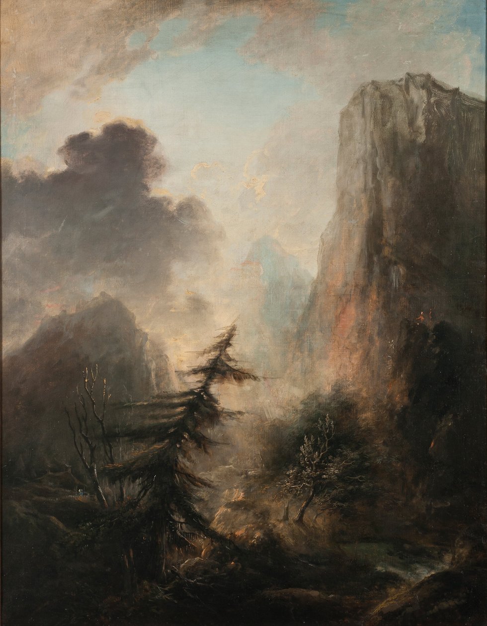 Romantisch landschap met sparren door Elias Martin