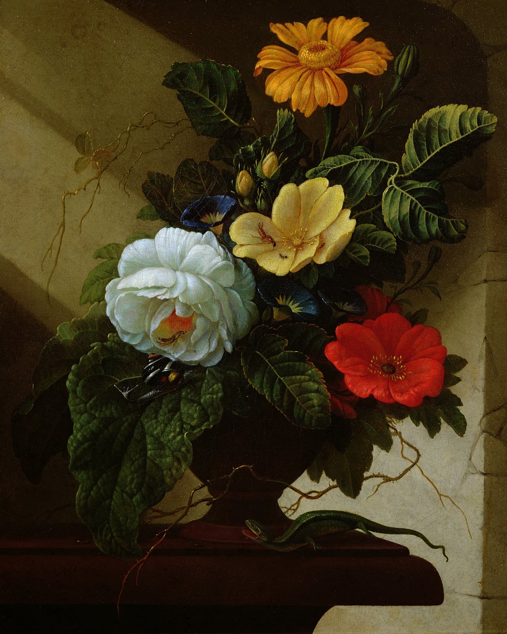 Stilleven met Bloemen door Elias van den Broeck
