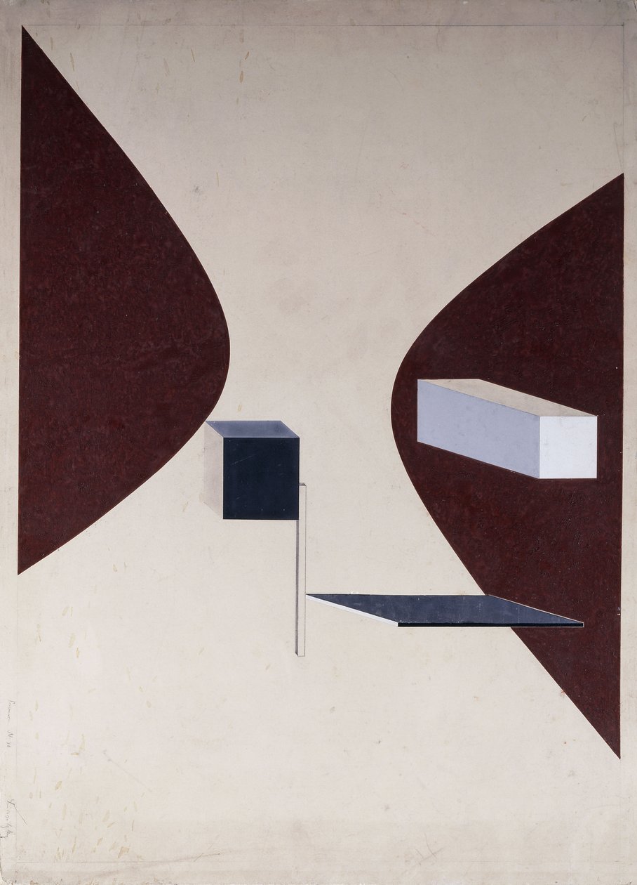 Proun N 90 door Eliezer Markowich Lissitzky