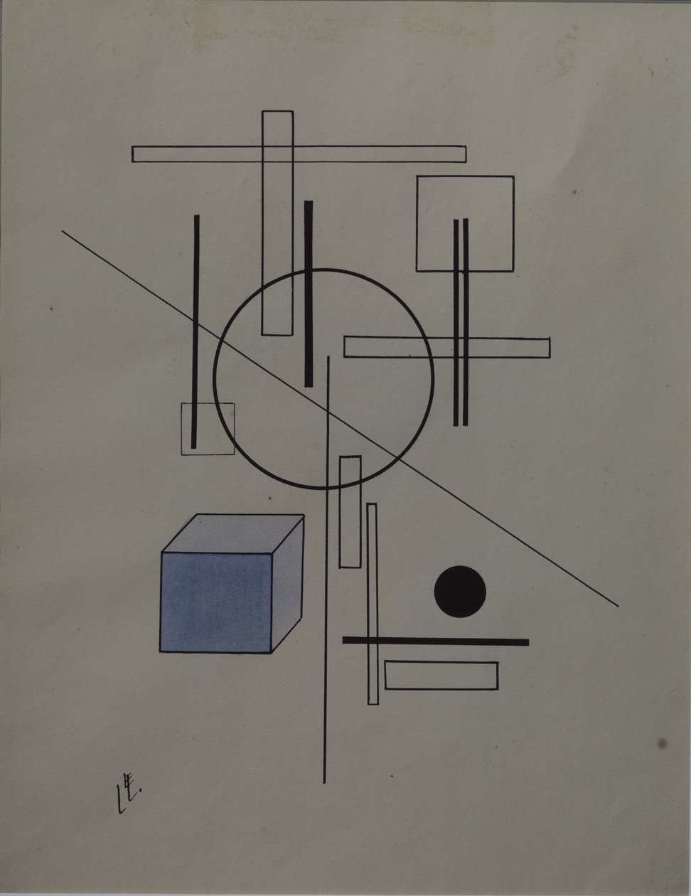 Compositie, 1920 door Eliezer Markowich Lissitzky