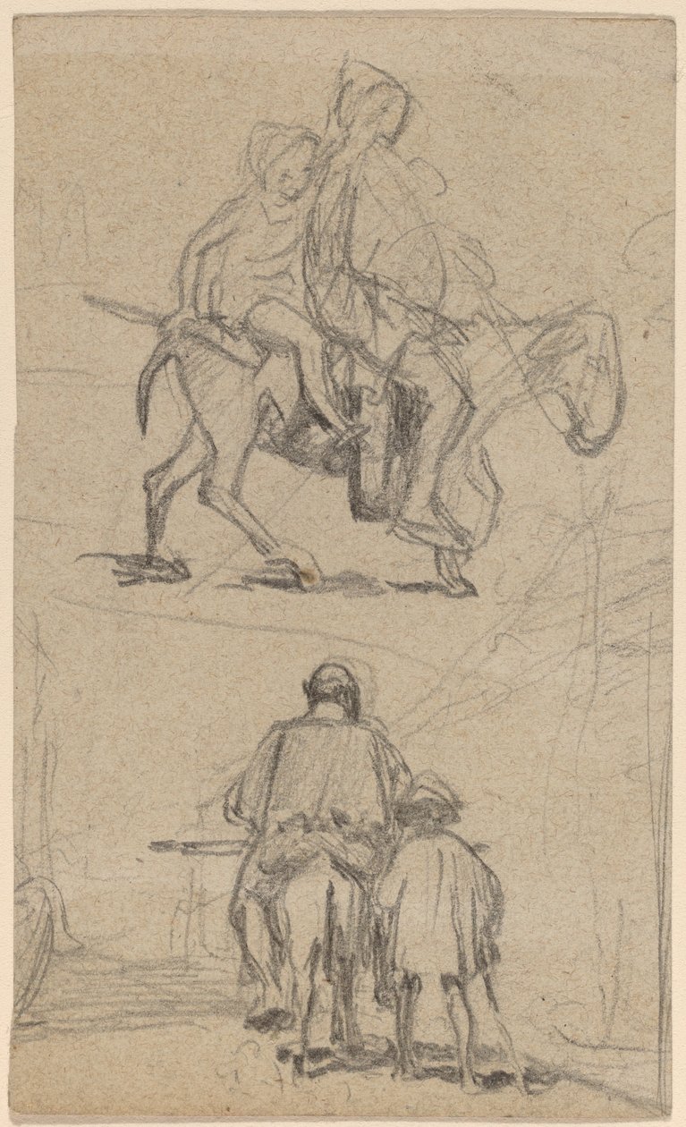 Vader, zoon en ezel door Elihu Vedder