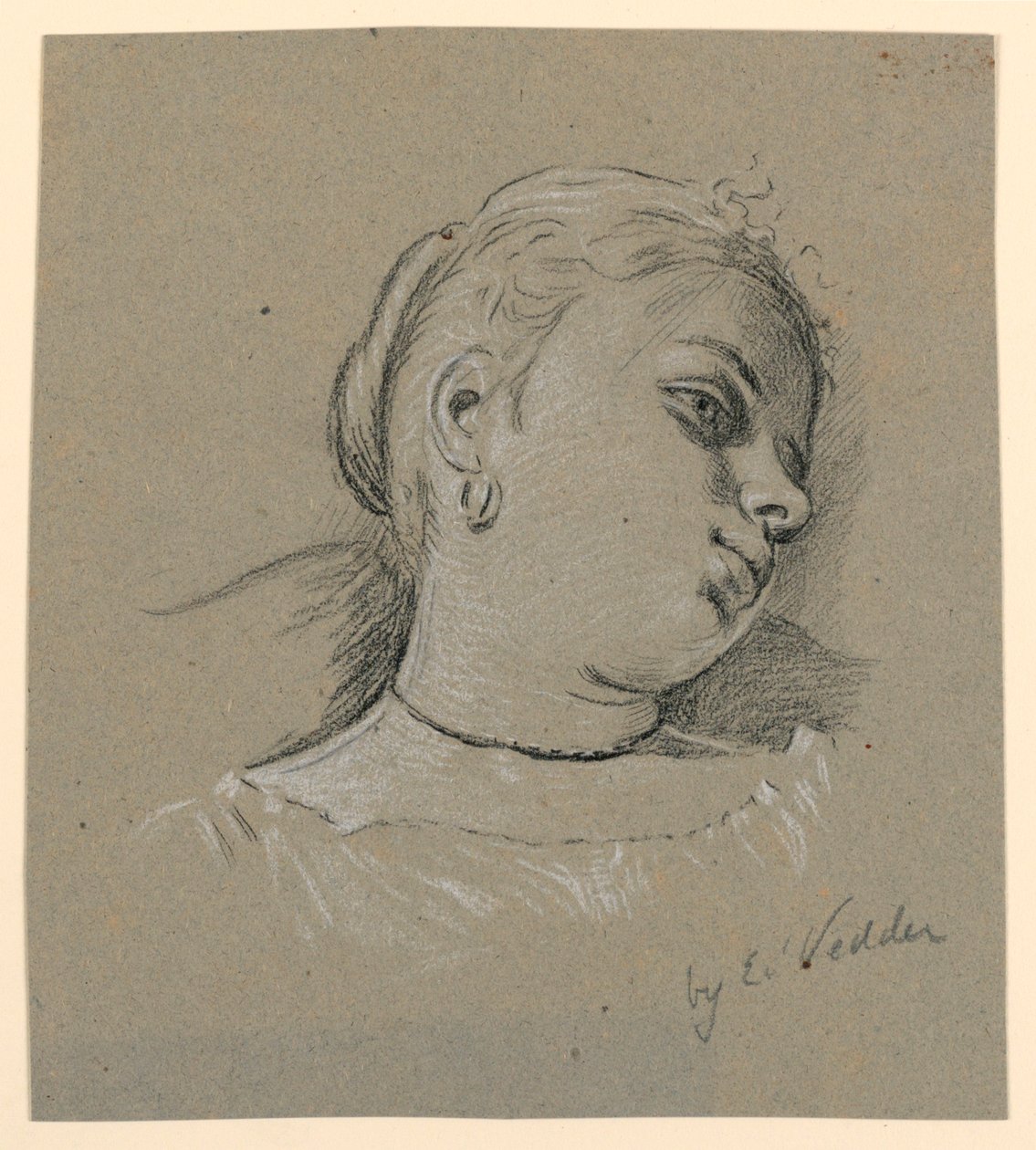 Italiaans Meisje door Elihu Vedder