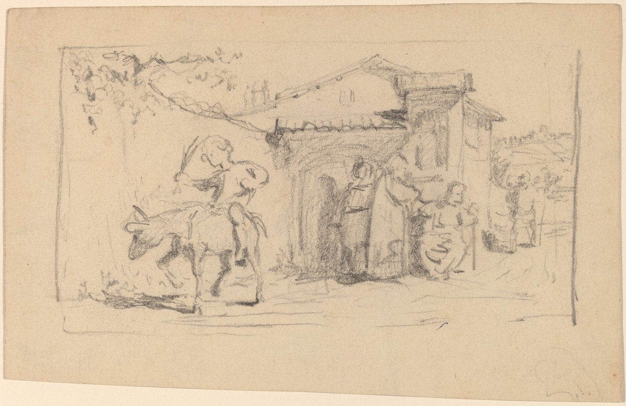 Zoon en ezel, ca. 1859 door Elihu Vedder
