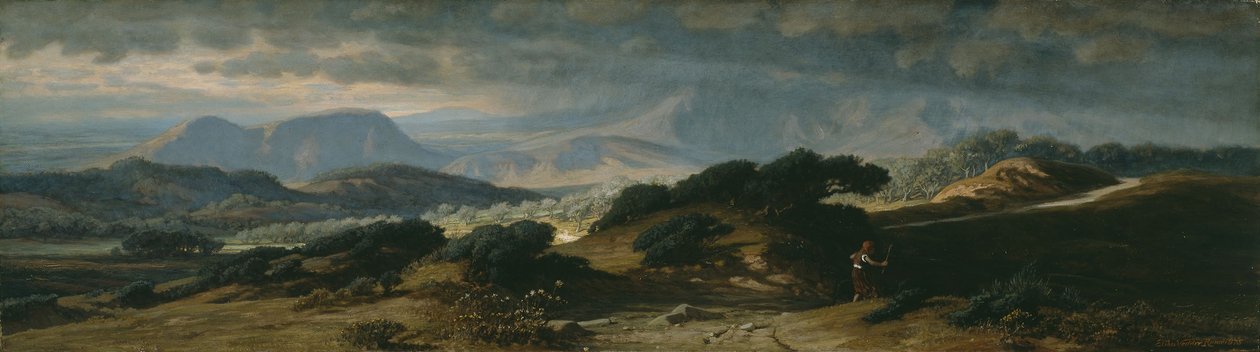 Storm in Umbrië, 1875 door Elihu Vedder