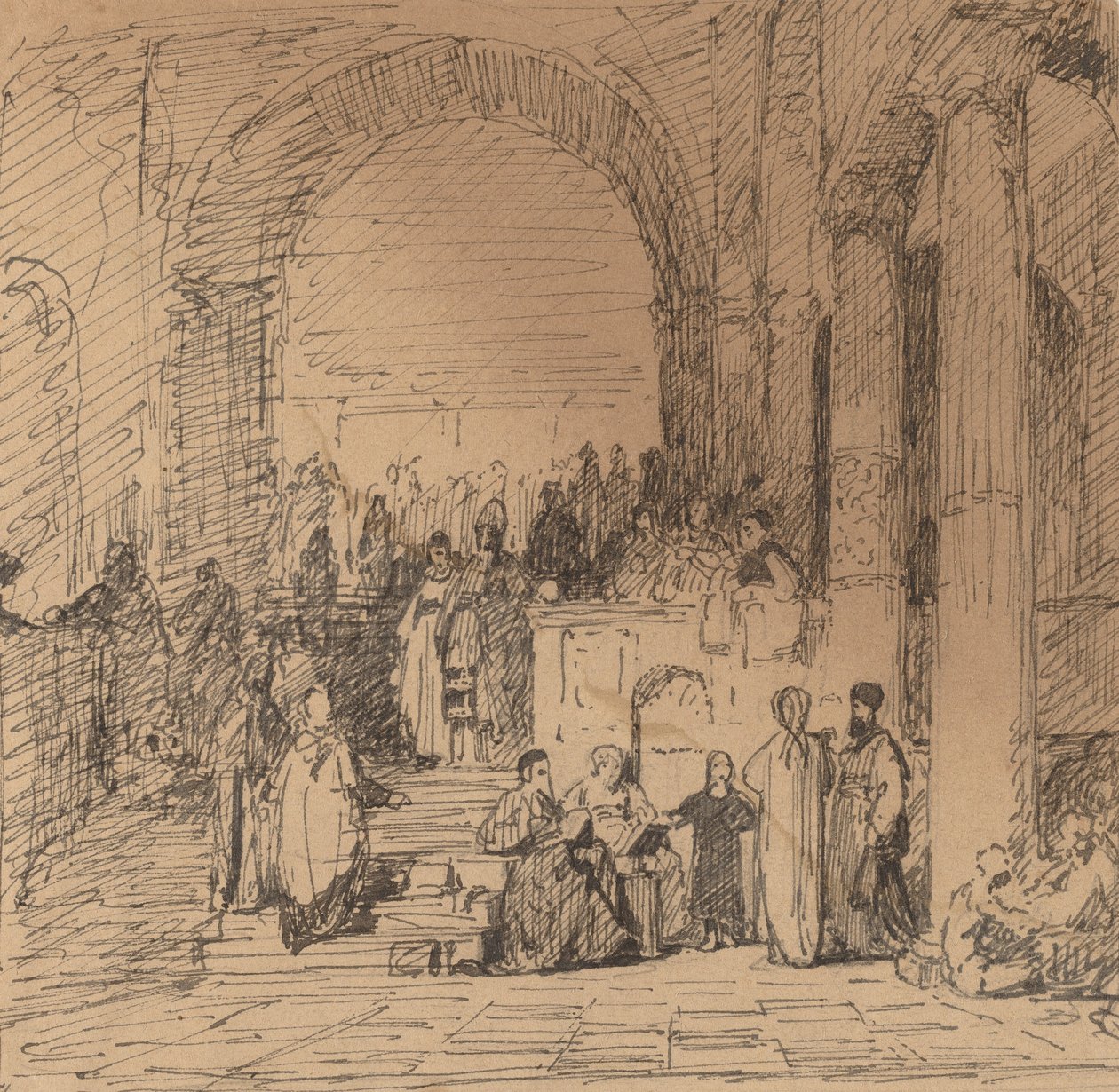 Studie naar Oude Meester, c. 1858 door Elihu Vedder