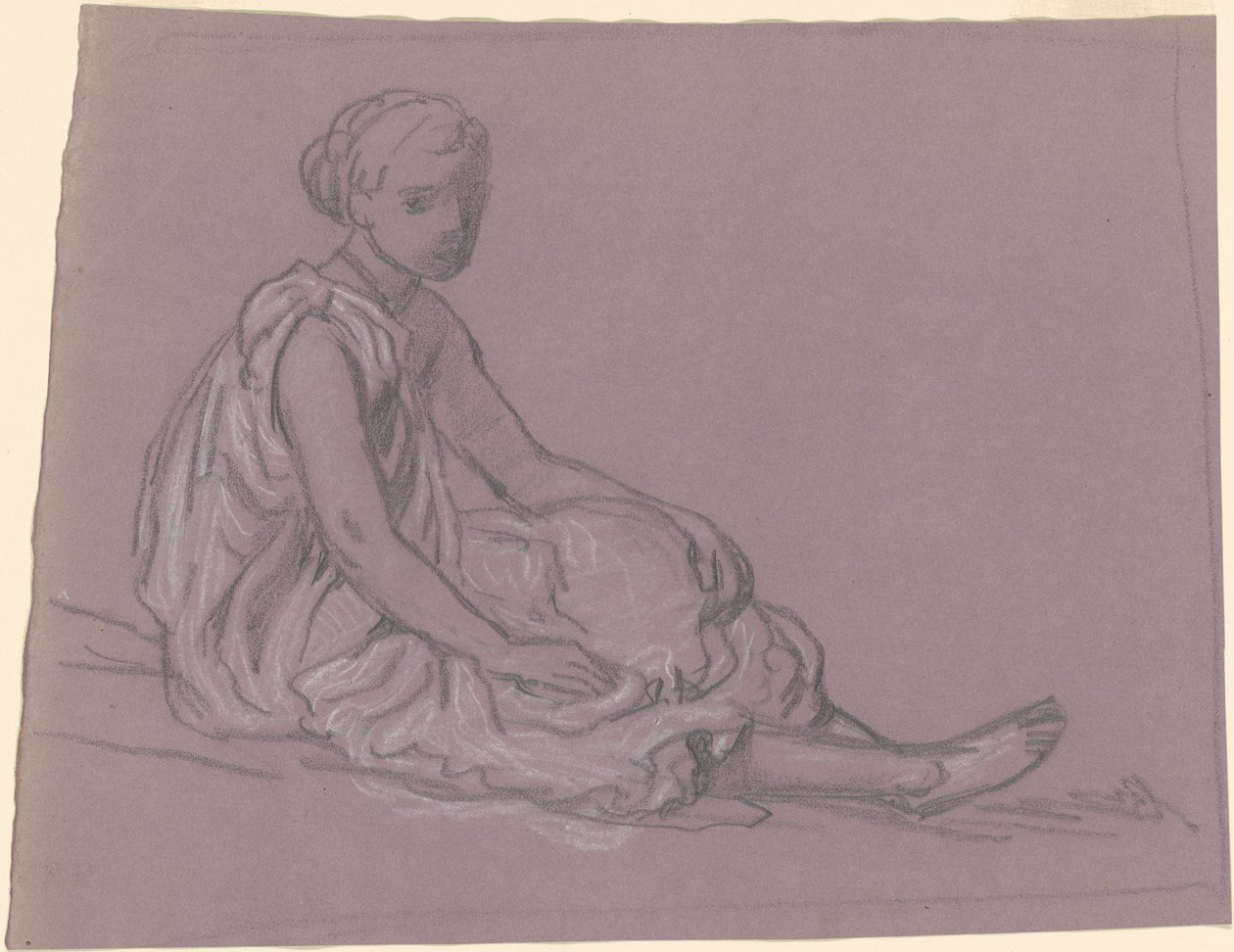 Studie voor "Griekse Meisjes die Baden" door Elihu Vedder