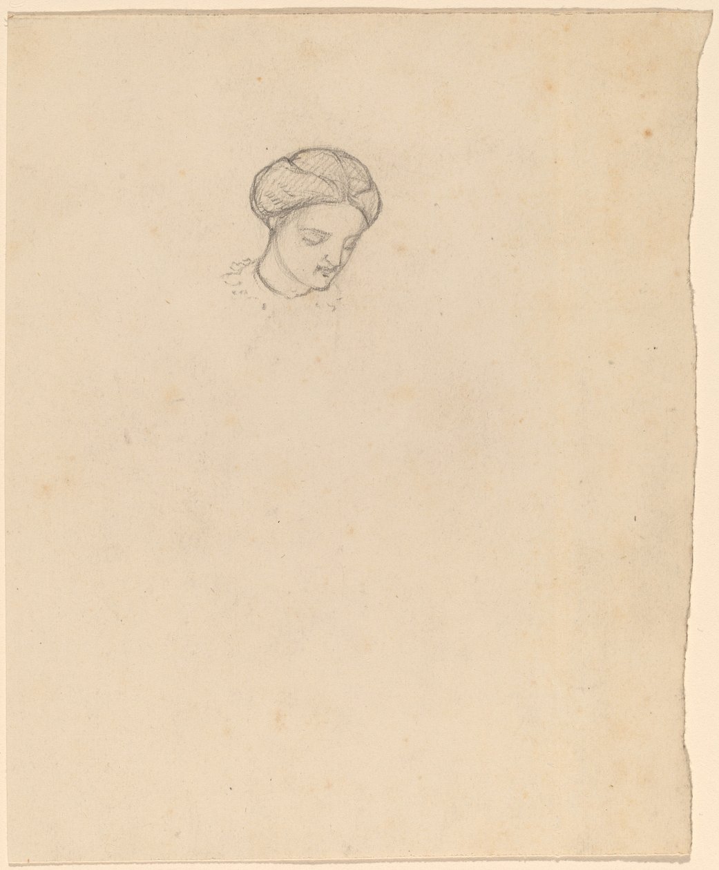 Studie van een meisjeshoofd, ca. 1858 door Elihu Vedder