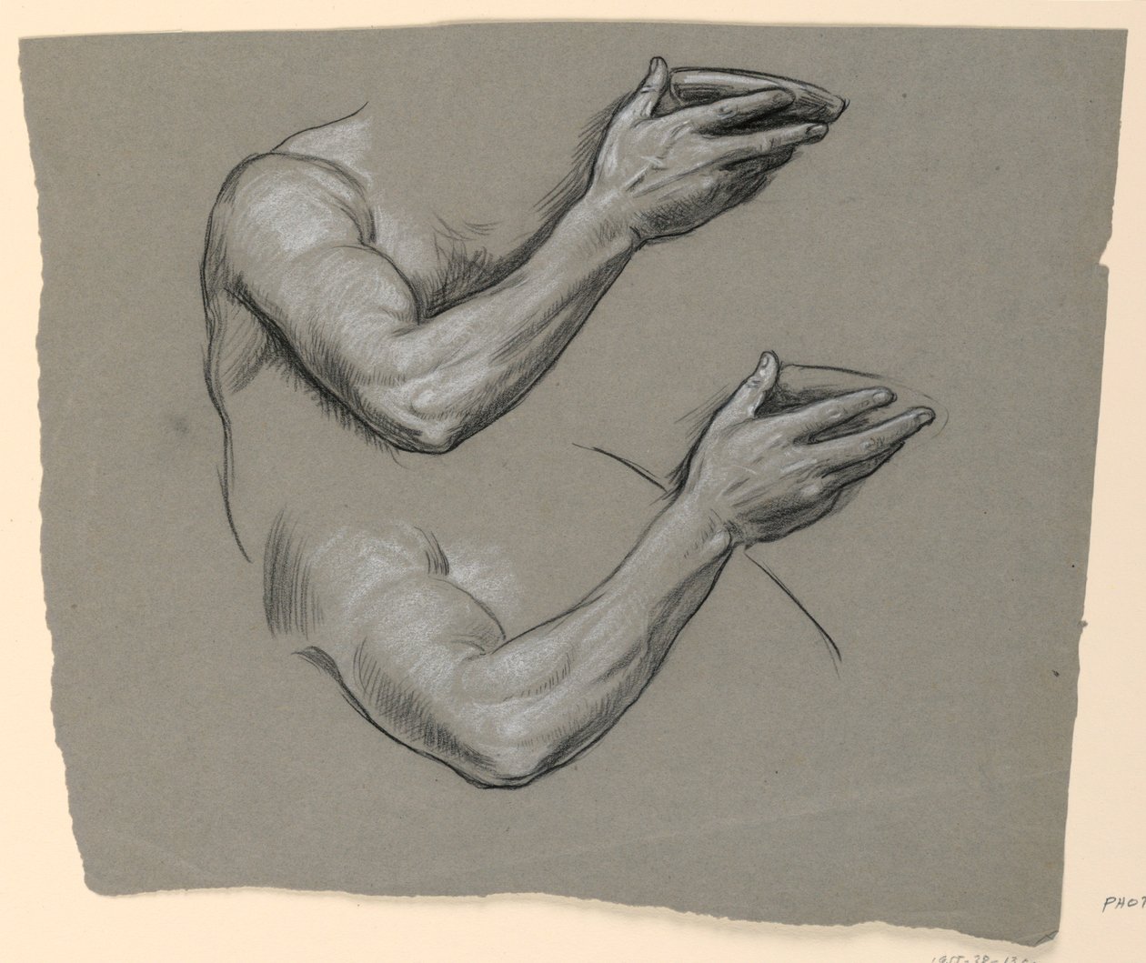 Studie van arm door Elihu Vedder