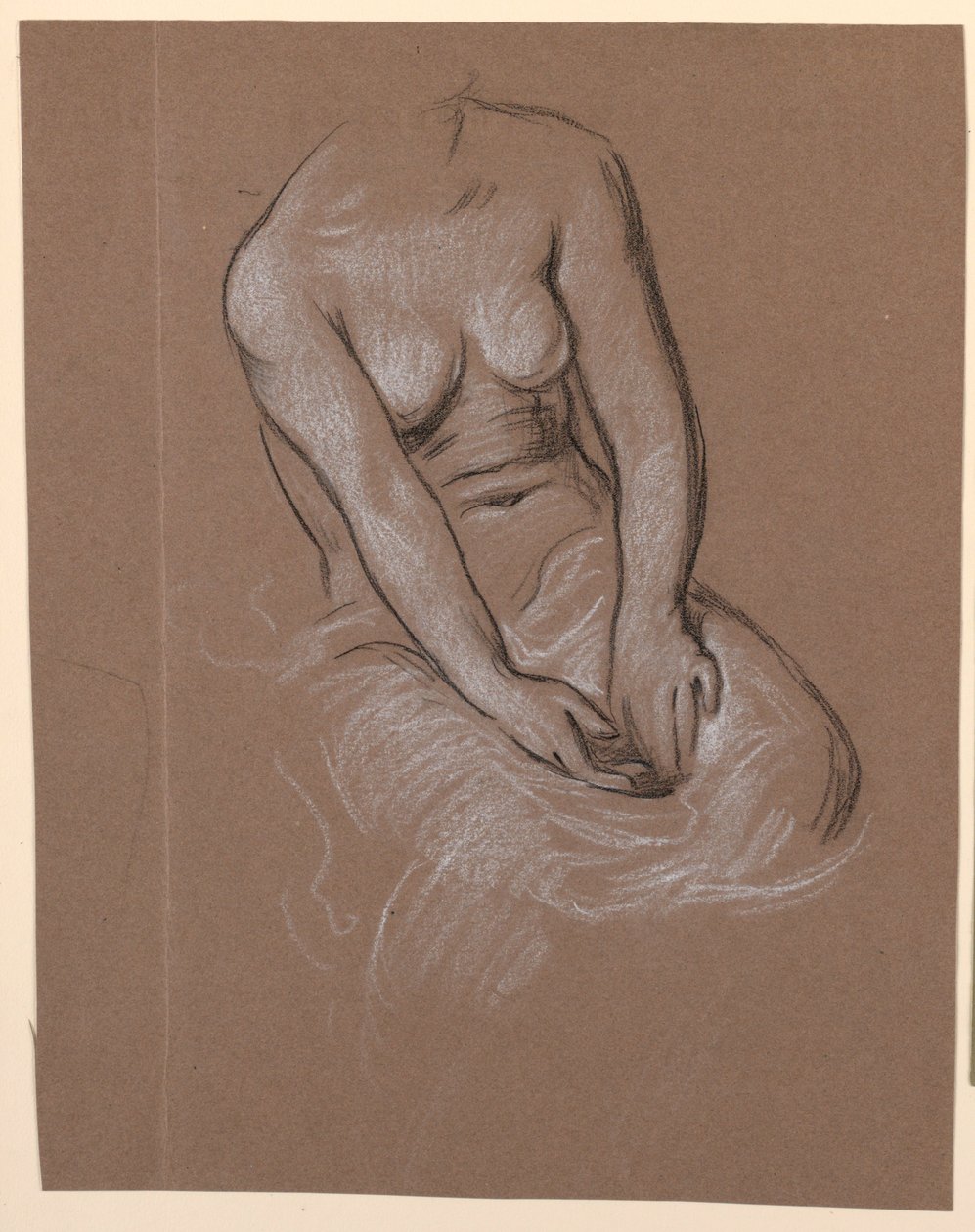 Studie van vrouwelijk model door Elihu Vedder