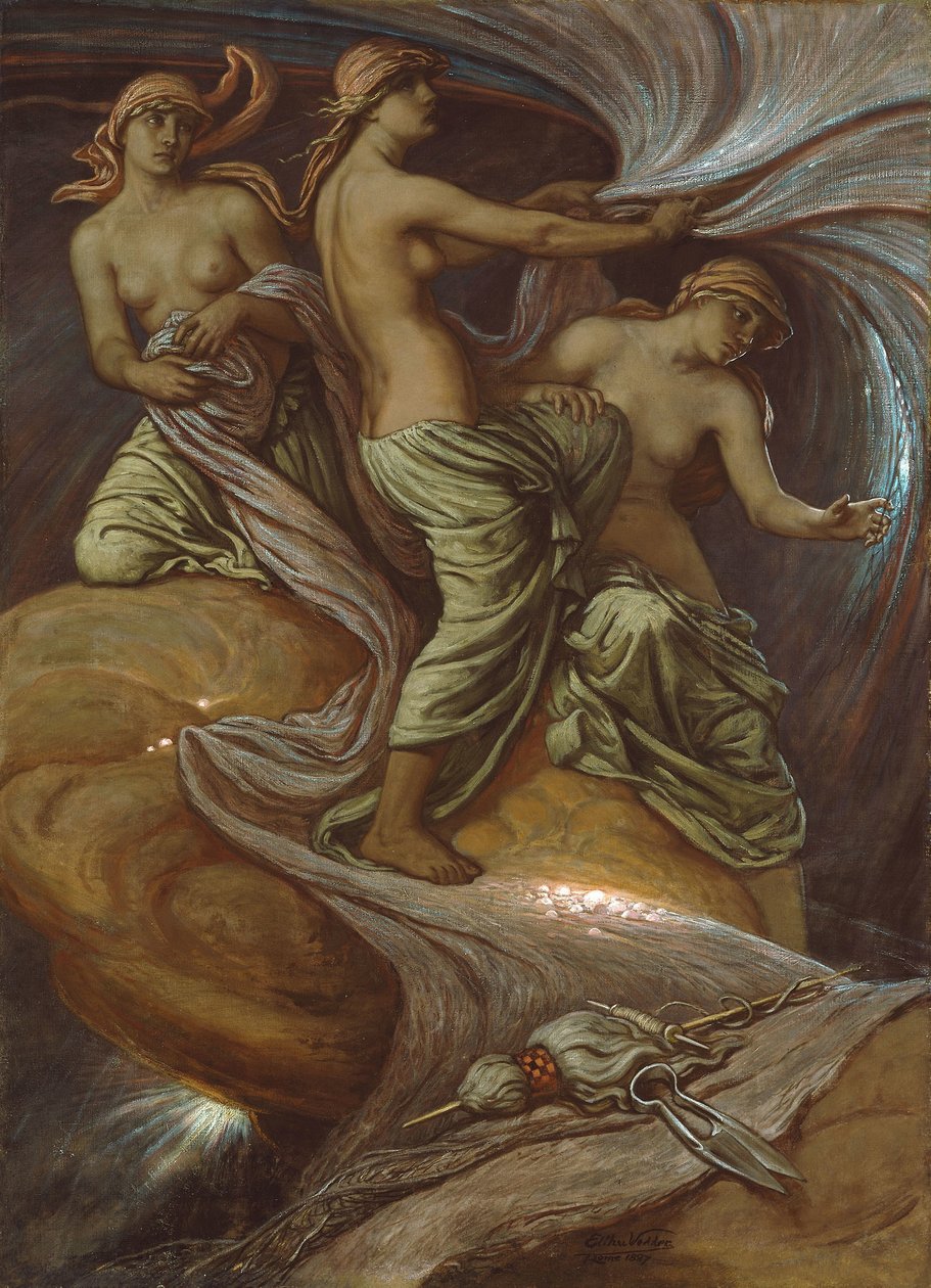 De Schikgodinnen verzamelen de sterren, 1887 door Elihu Vedder