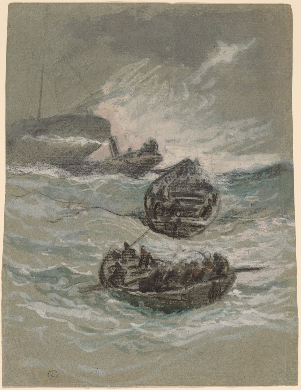 Het schipbreuk door Elihu Vedder