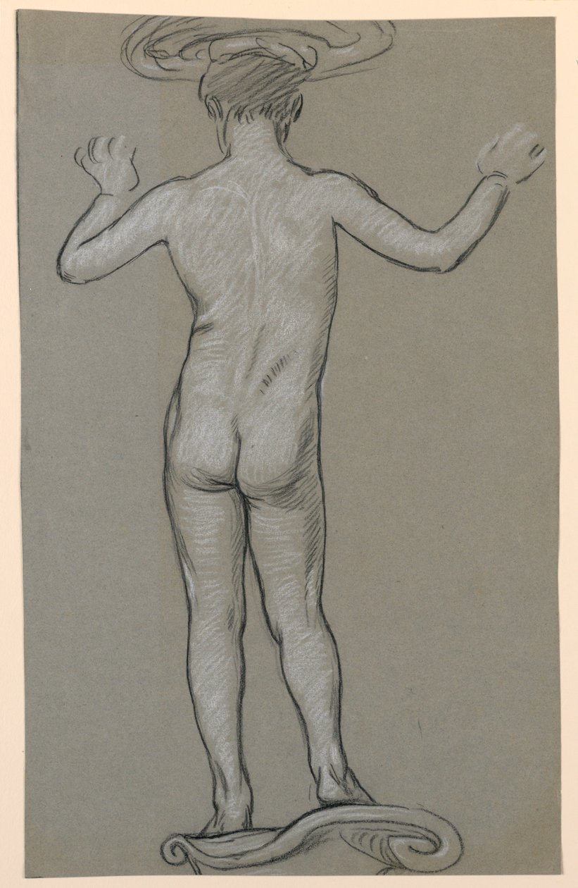 Figuurstudie: ontwerp voor een fontein door Elihu Vedder