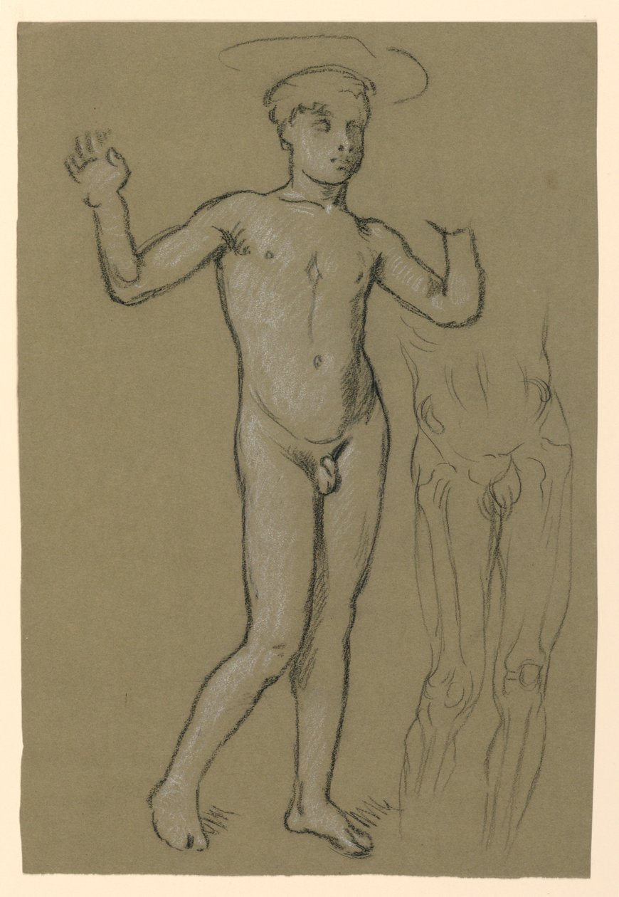 Figuurstudie voor een Fonteinontwerp door Elihu Vedder