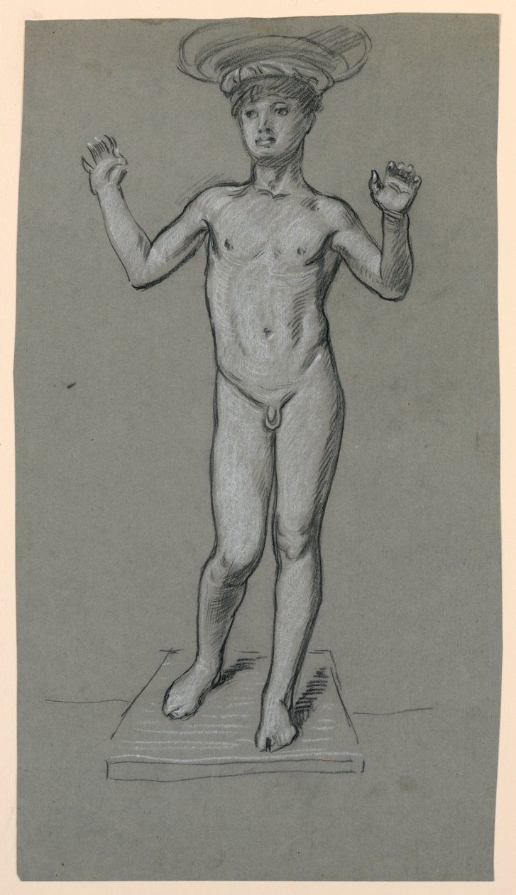 Figuurstudie voor een Fonteinontwerp door Elihu Vedder