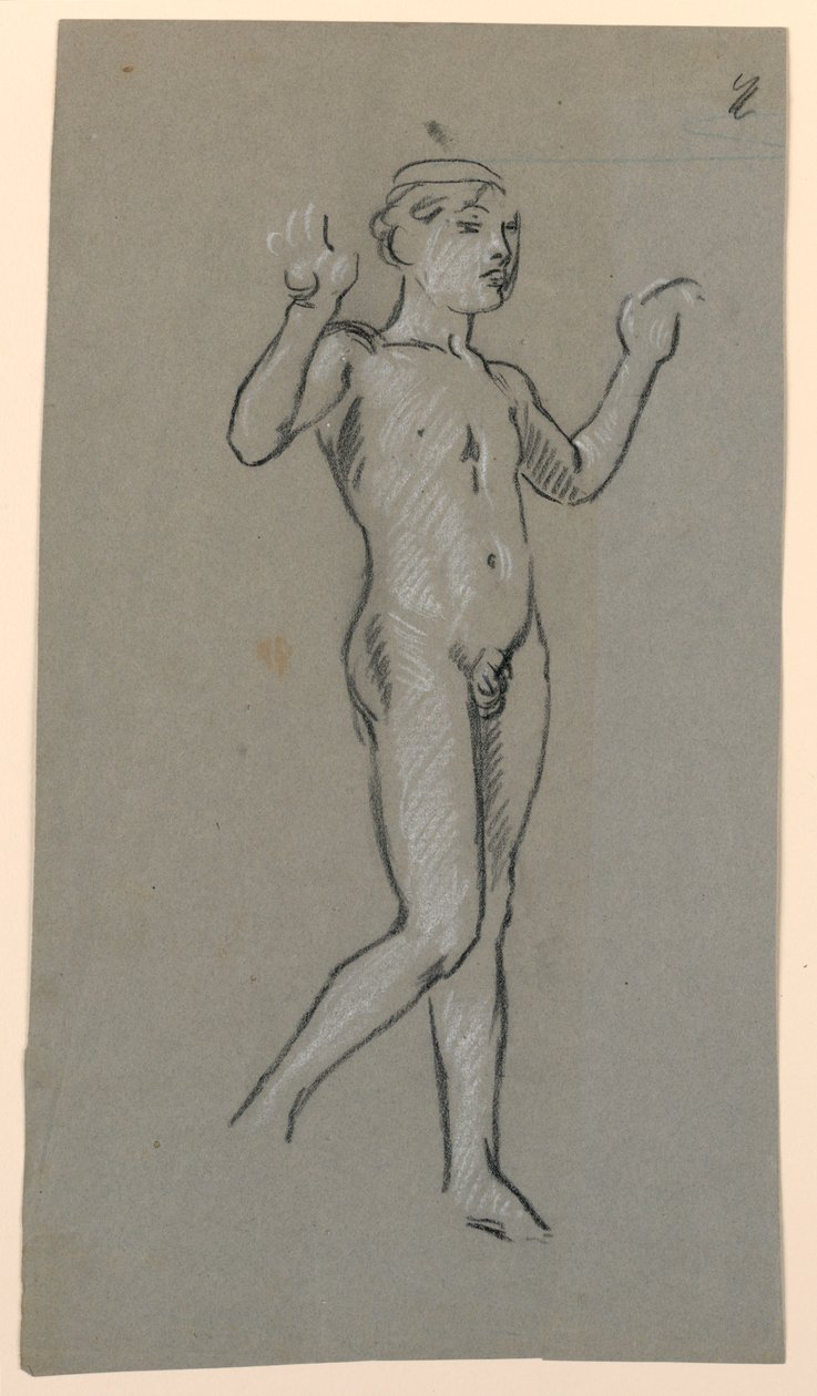 Figurenstudie voor een Fonteinontwerp door Elihu Vedder