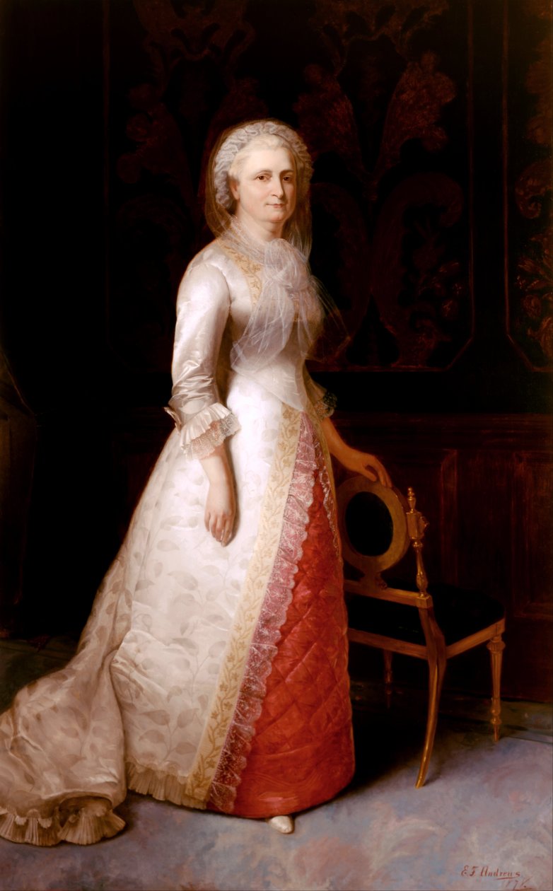 Martha Dandridge Custis Washington (Mevrouw George Washington) door Eliphalet Frazer Andrews