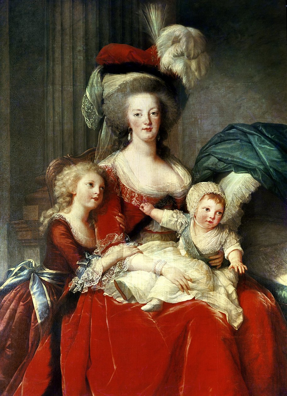 Marie-Antoinette (1755-93) en haar vier kinderen, 1787 (detail) door Elisabeth Louise Vigee Lebrun