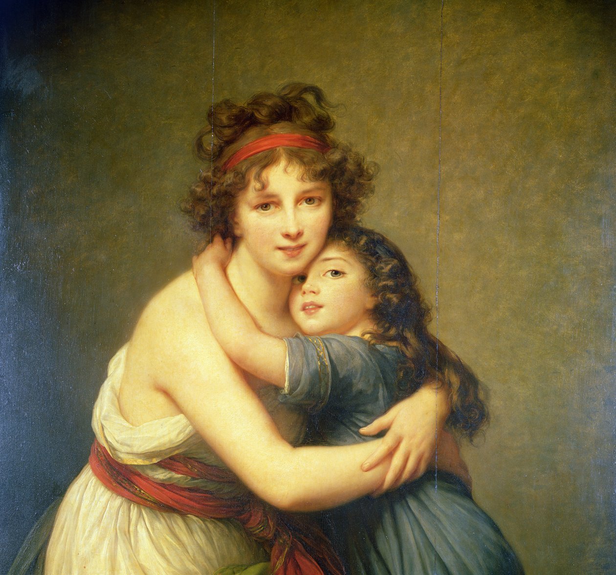 Madame Vigee-Lebrun en haar Dochter, Jeanne-Lucie-Louise 1780-1819, 1789 (detail) door Elisabeth Louise Vigee Lebrun