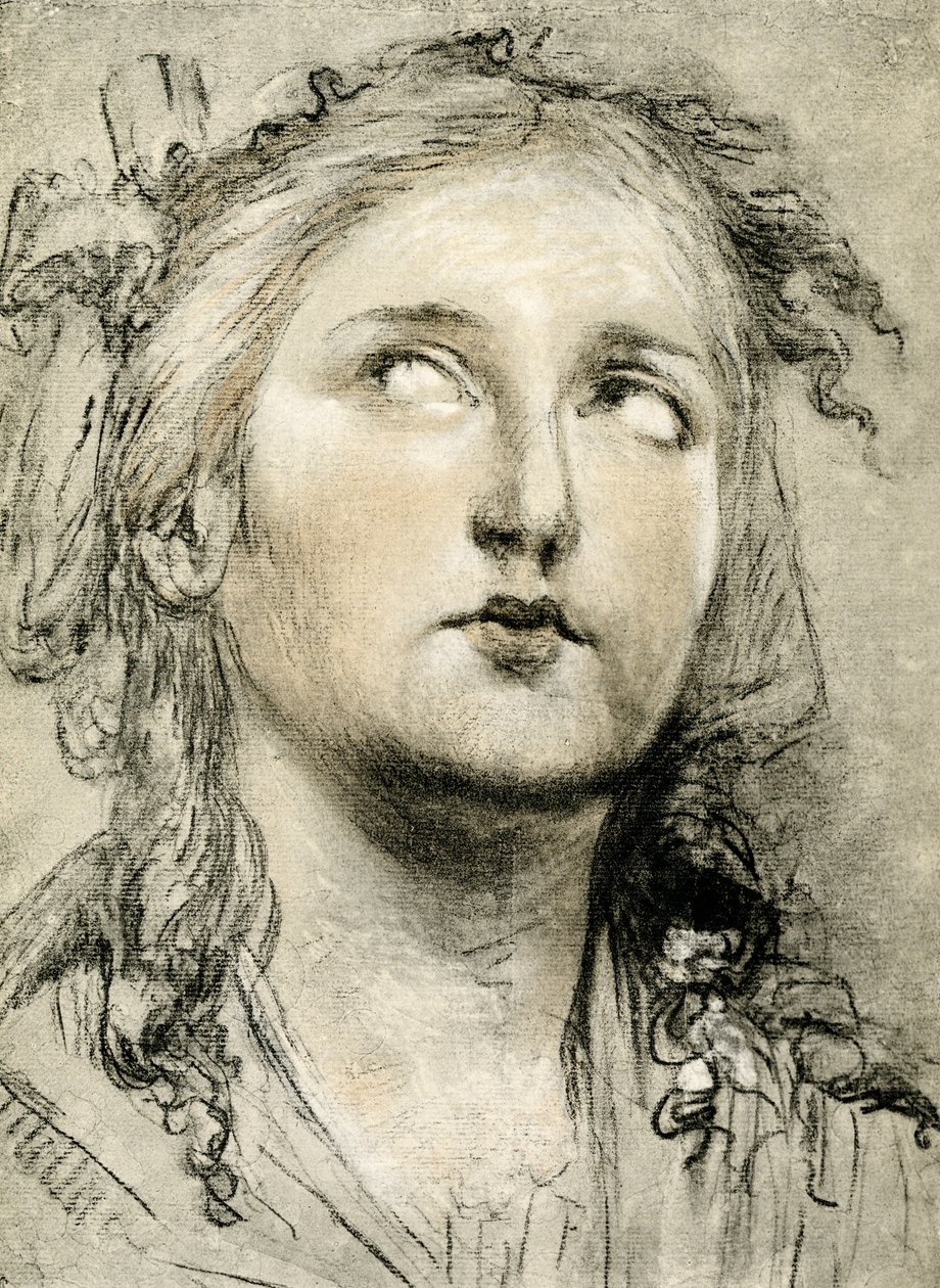 Hoofdstudie van een meisje door Elisabeth Louise Vigee Lebrun