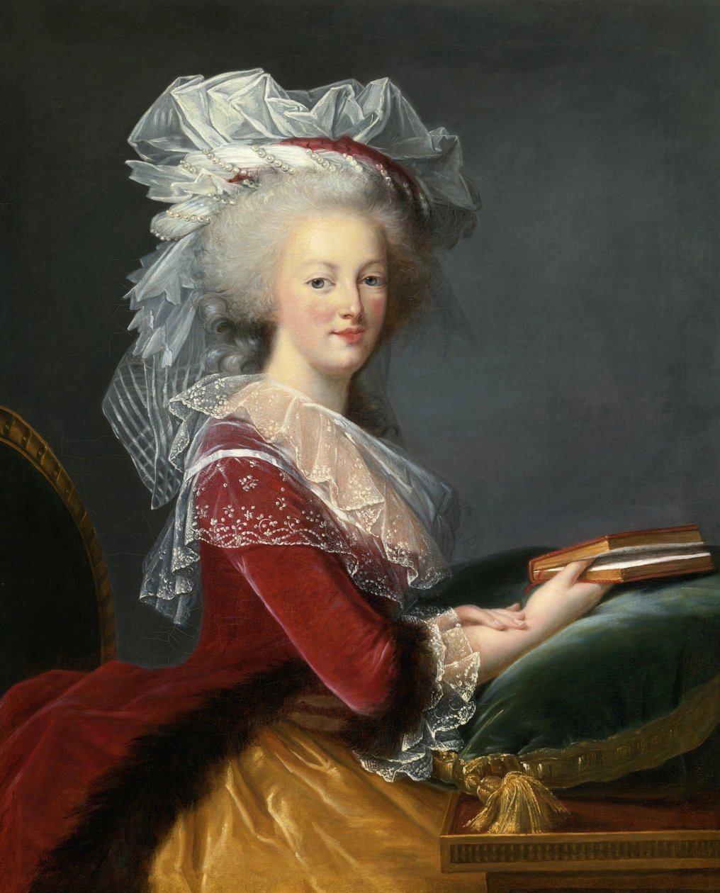 Marie Antoinette met een boek door Elisabeth Louise Vigee Lebrun