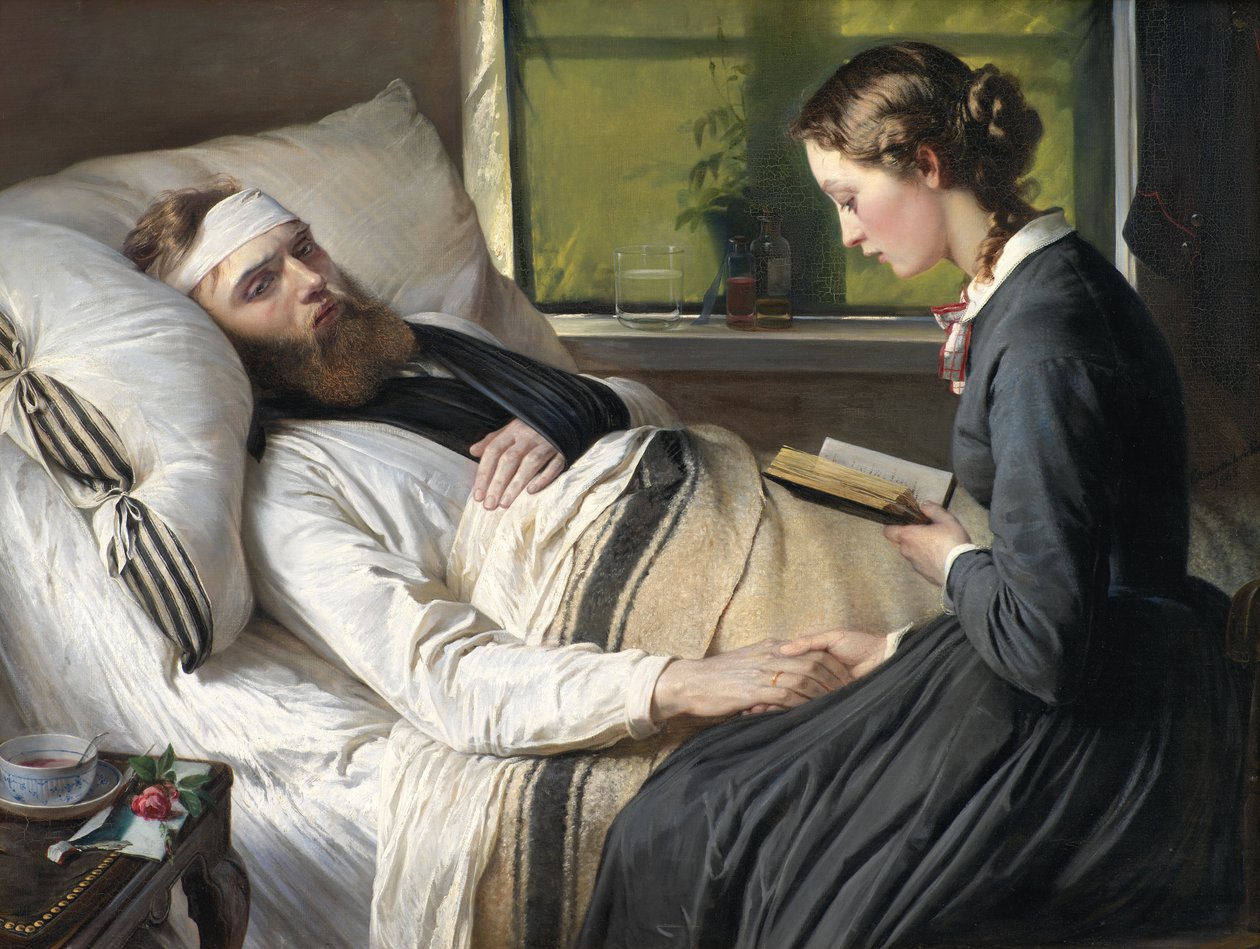 Een gewonde Deense soldaat door Elisabeth Maria Anna Jerichau Baumann