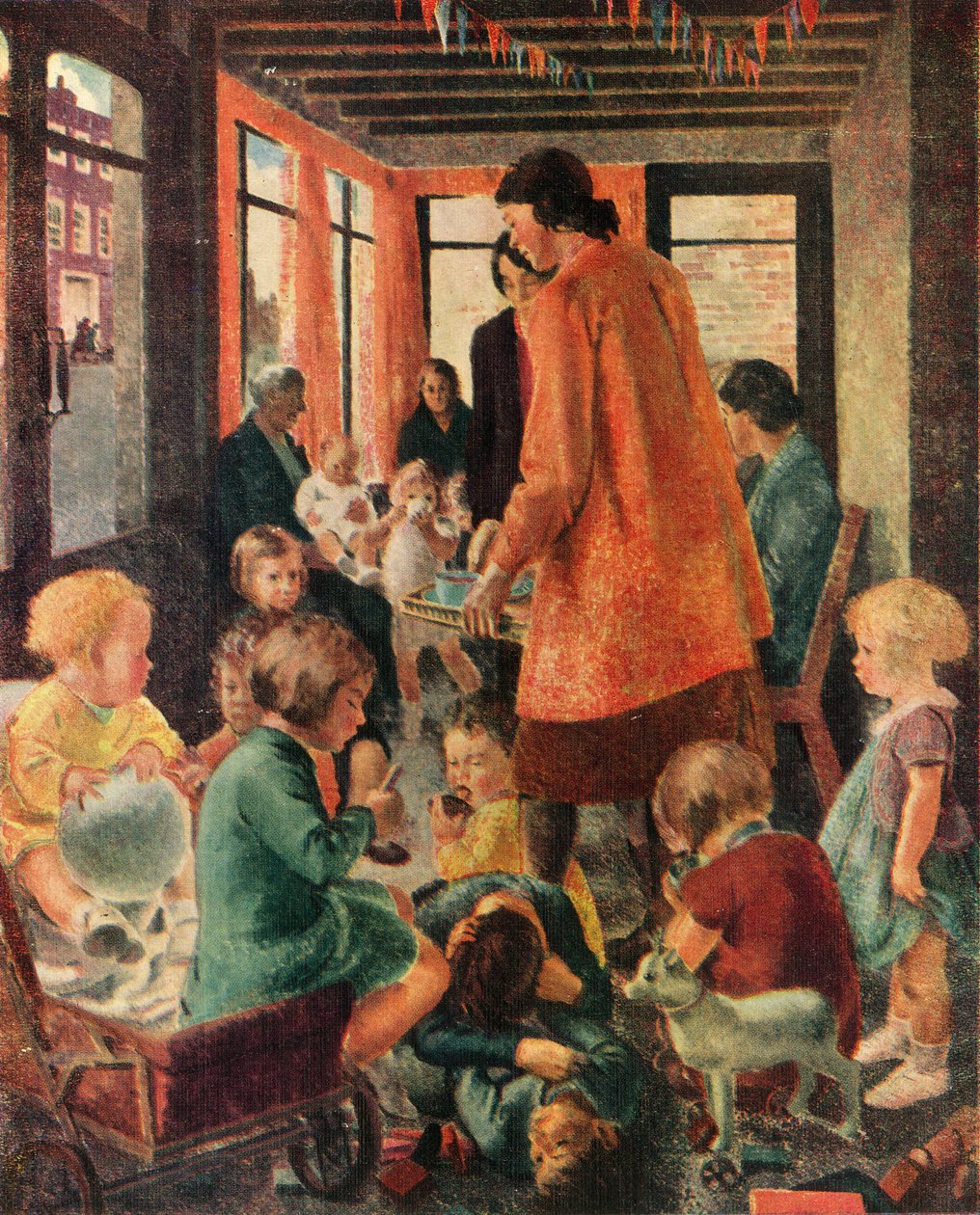 Evacuee speelcentrum, ca. 1943 door Elise Dalton Hewland