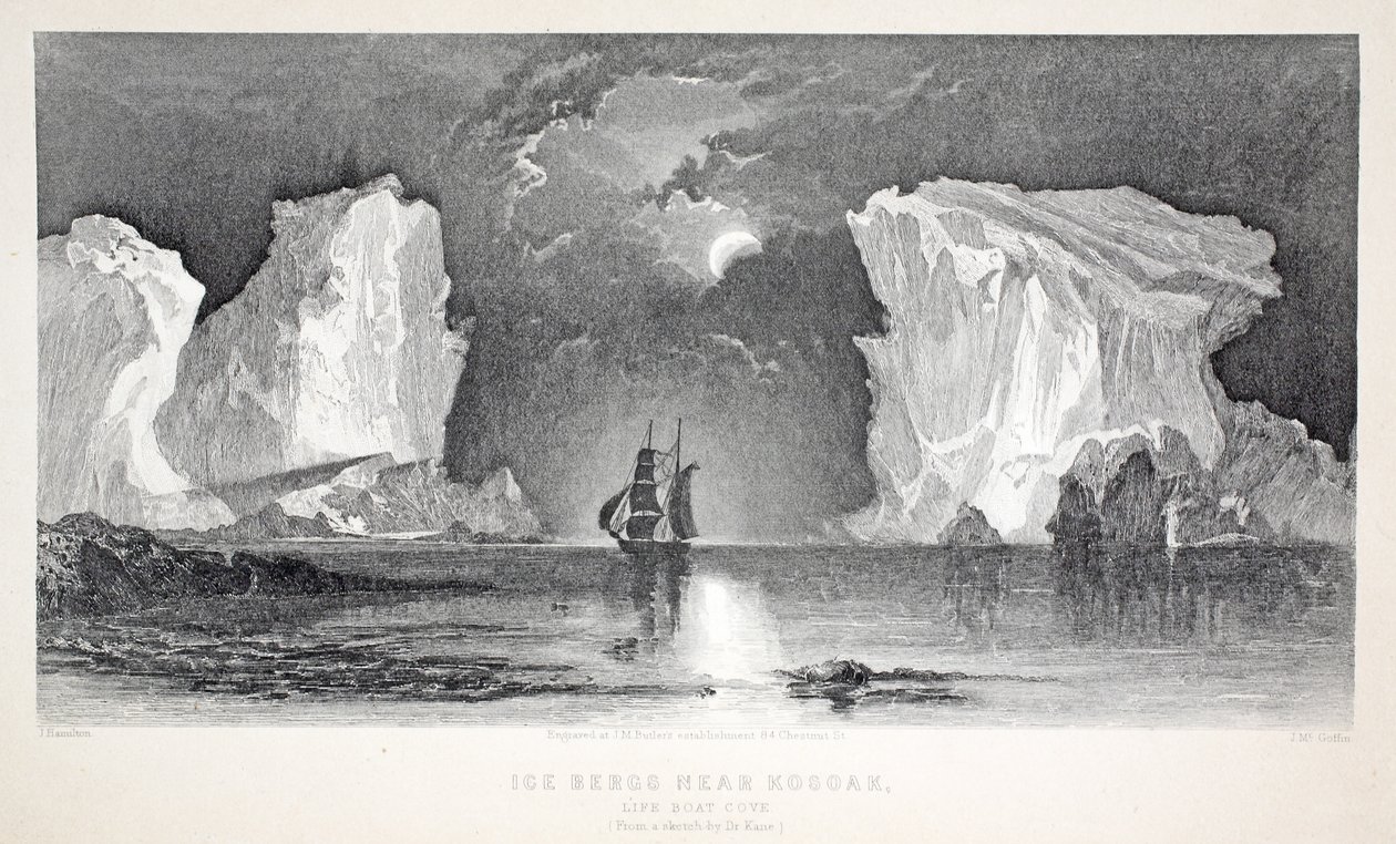 IJsbergen bij Kosoak, Life Boat Cove, illustratie uit 
