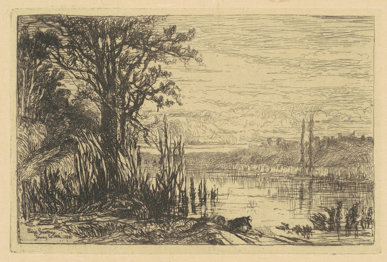 De Vijver bij Cernay-la-Ville door Eliza Pratt Greatorex