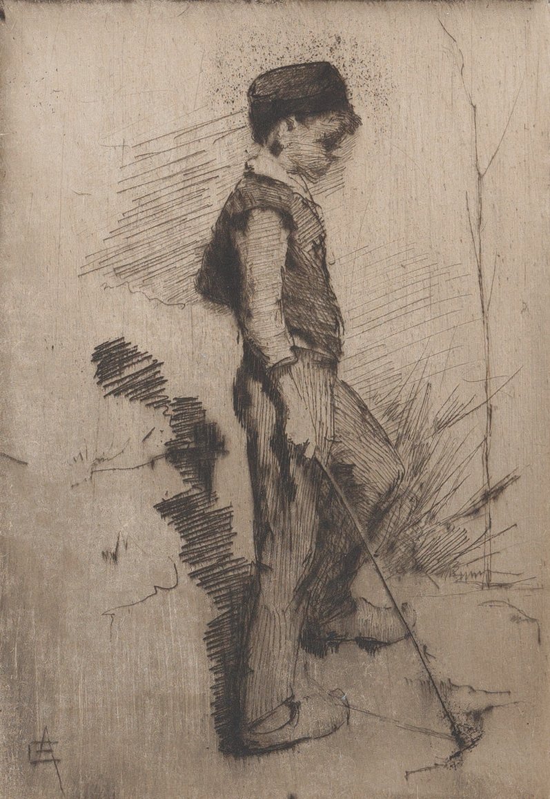 Jongen met een stok, 1881-83 door Elizabeth Adela Forbes