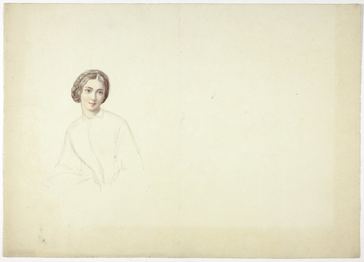 Studie voor vrouwelijk portret door Elizabeth Murray