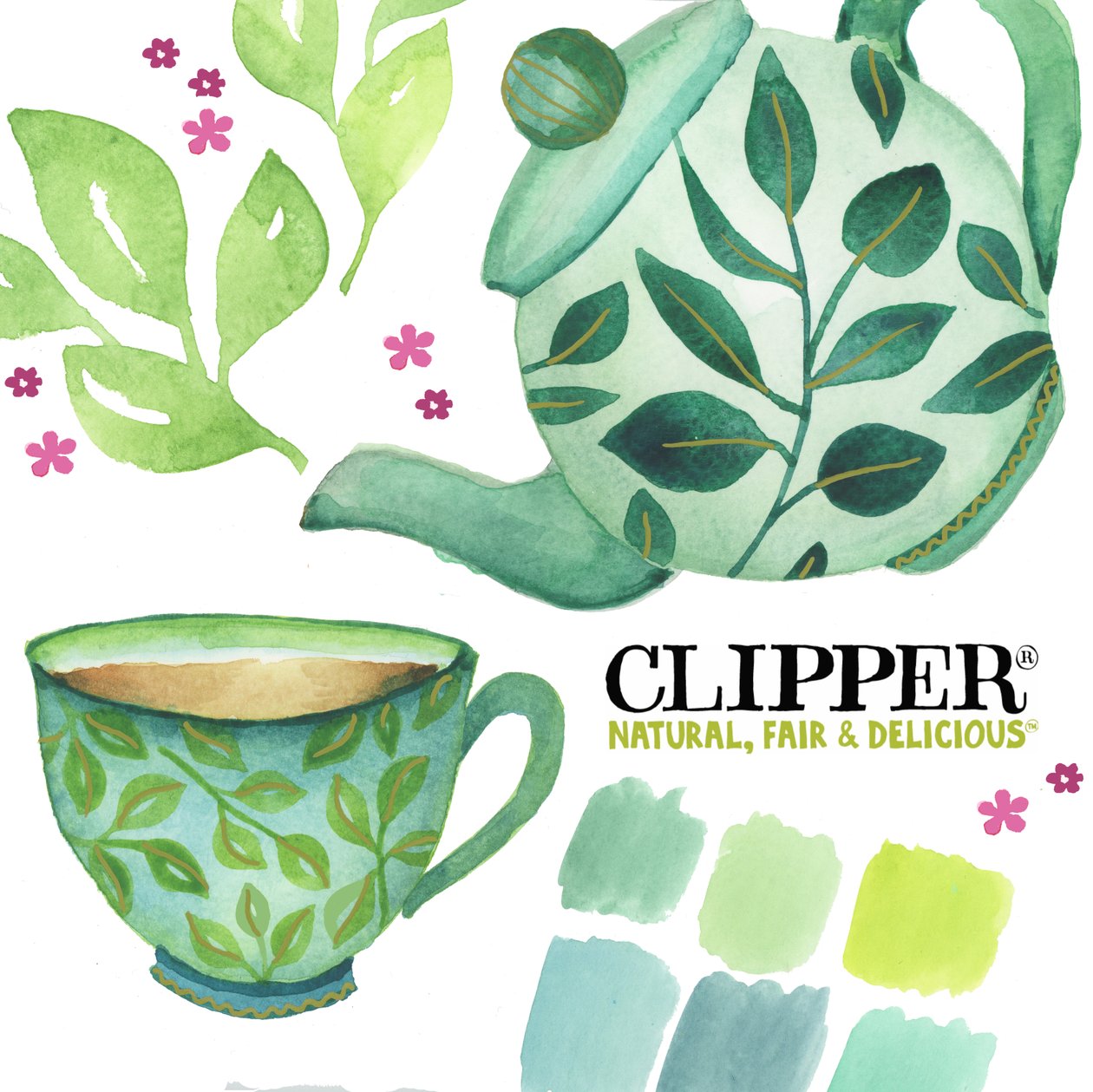 Clipper Tea, 2018 (aquarel) door Elizabeth Rider