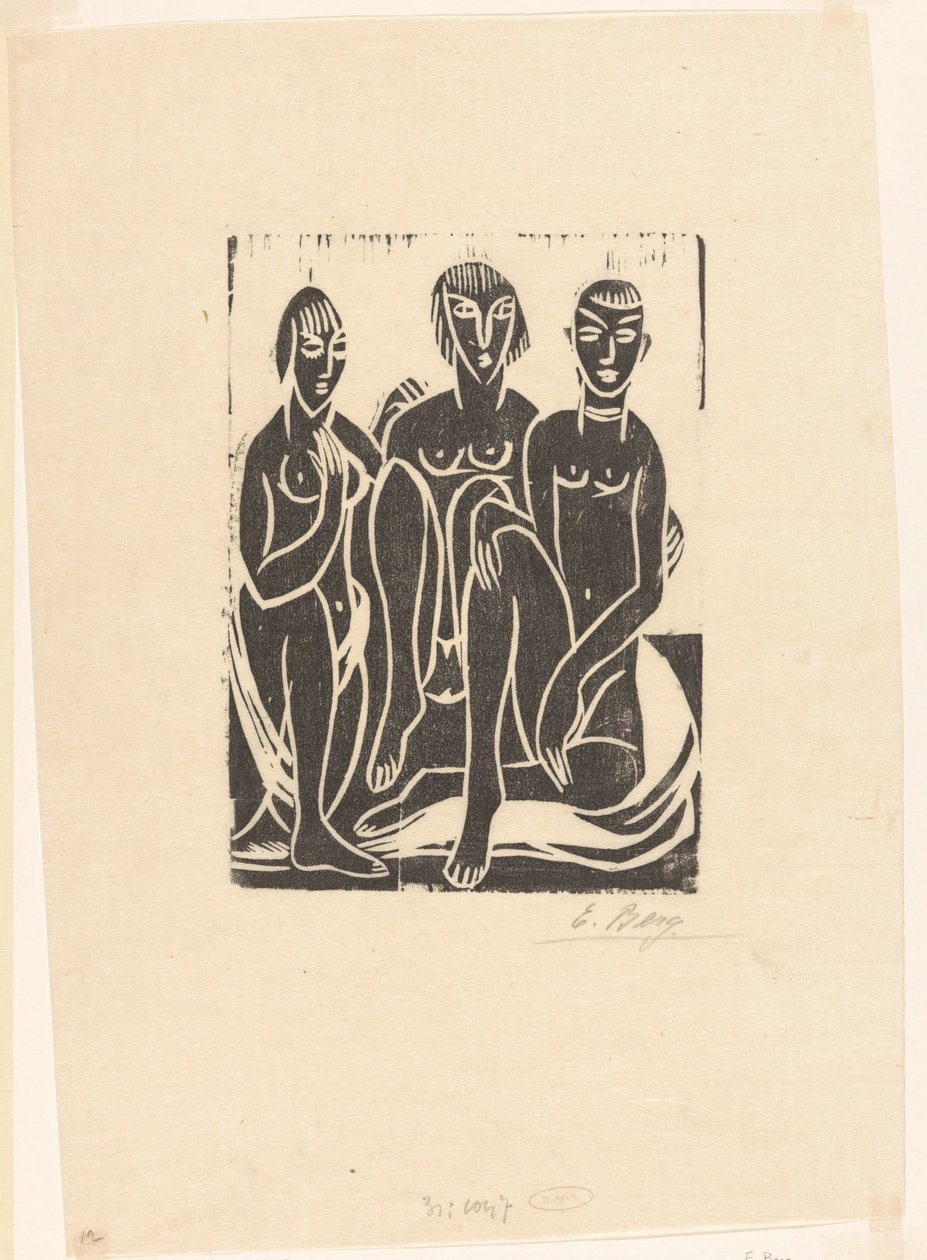 Drie vrouwen door Else Berg (signed by artist)
