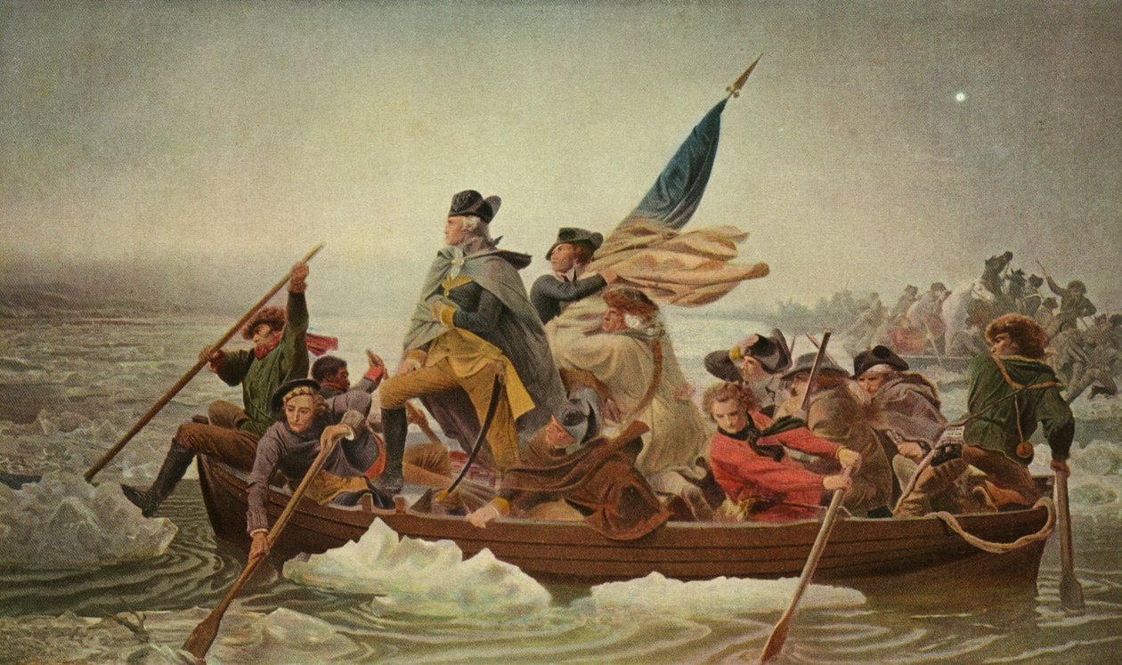 Washington Steekt de Delaware Over door Emanuel Gottlieb after Leutze