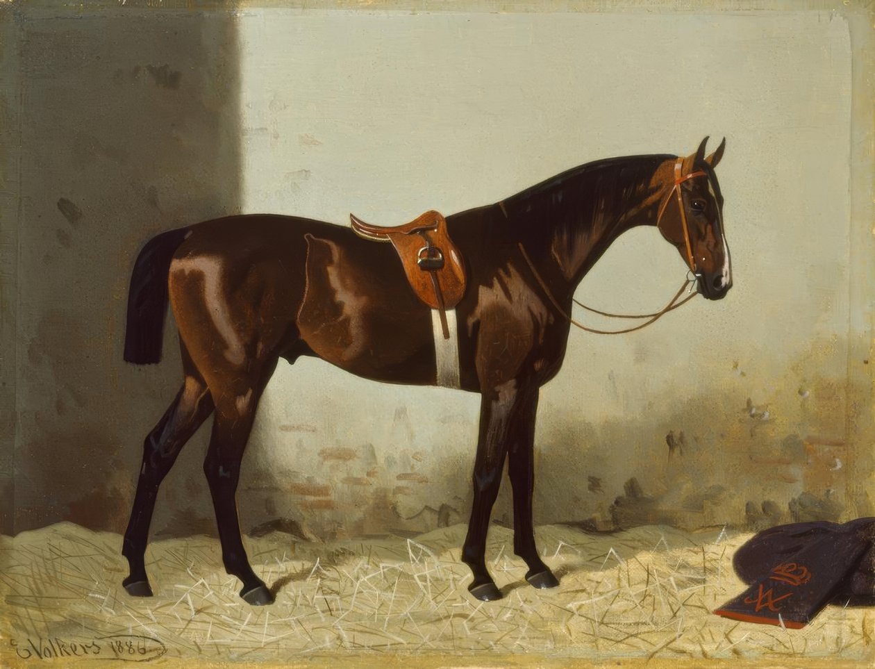 Bruine in de stal door Emil Volkers