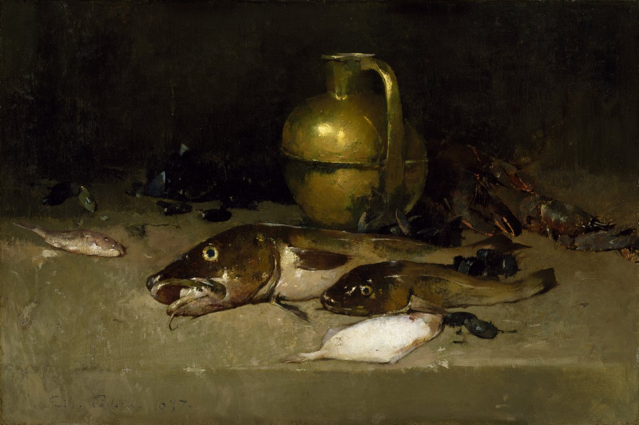 Stilleven met Vis, 1897 door Emil Carlsen